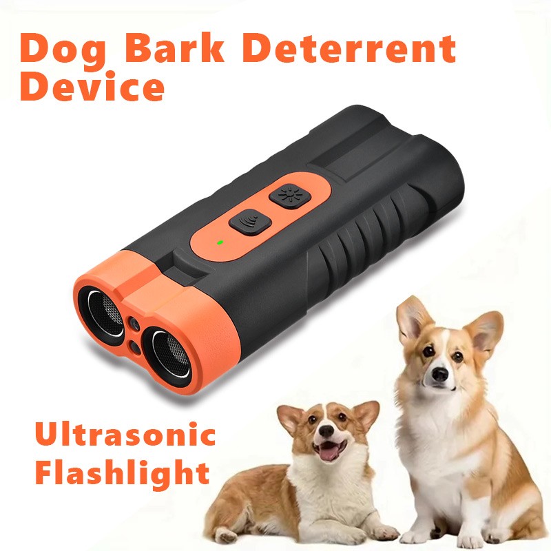 2025 Dual Head Ultrasonic Dog Repeller USB Rechargeable Dog Training Device