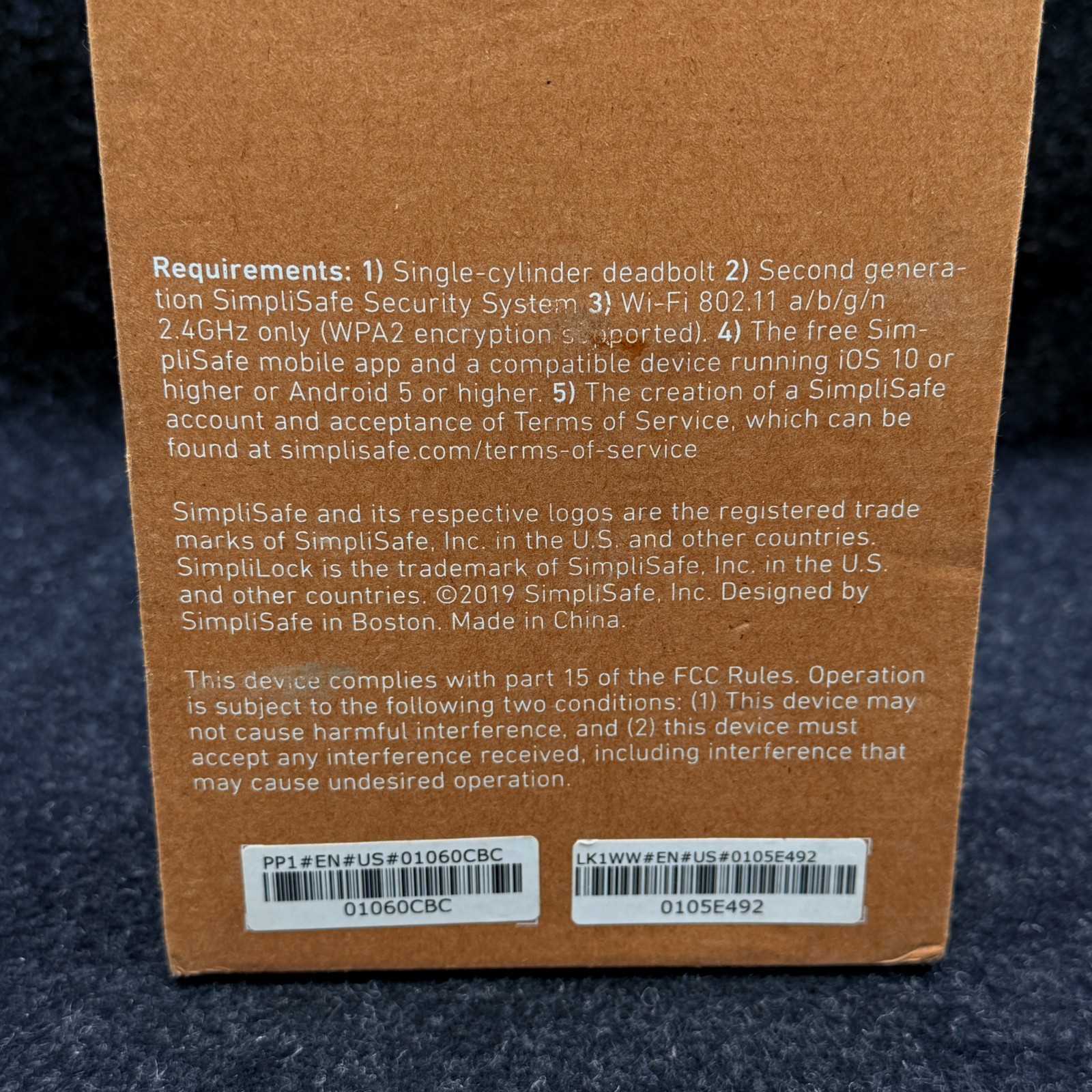 SimpliSafe Smart Door Lock with PIN Keypad (WHITE) w Black Keypad SSLK1