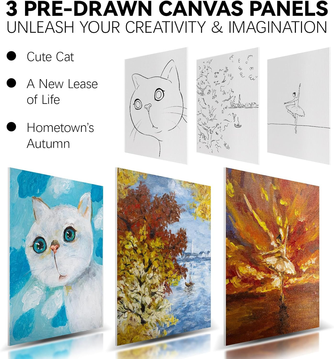 Acrylic Paint Set for Adults & Kids - 37PCS Art Painting Supplies Kit with 18 Co