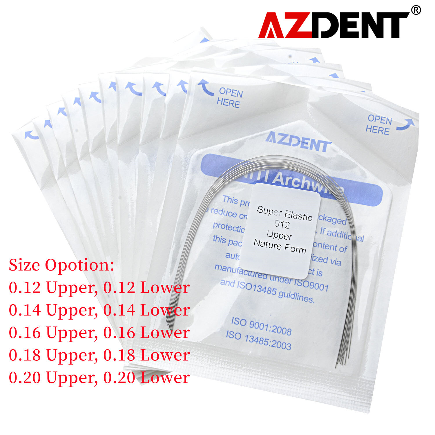 AZDENT Dental Orthodontic Arch Wire Super Elastic NITI Natural Nature Form Round