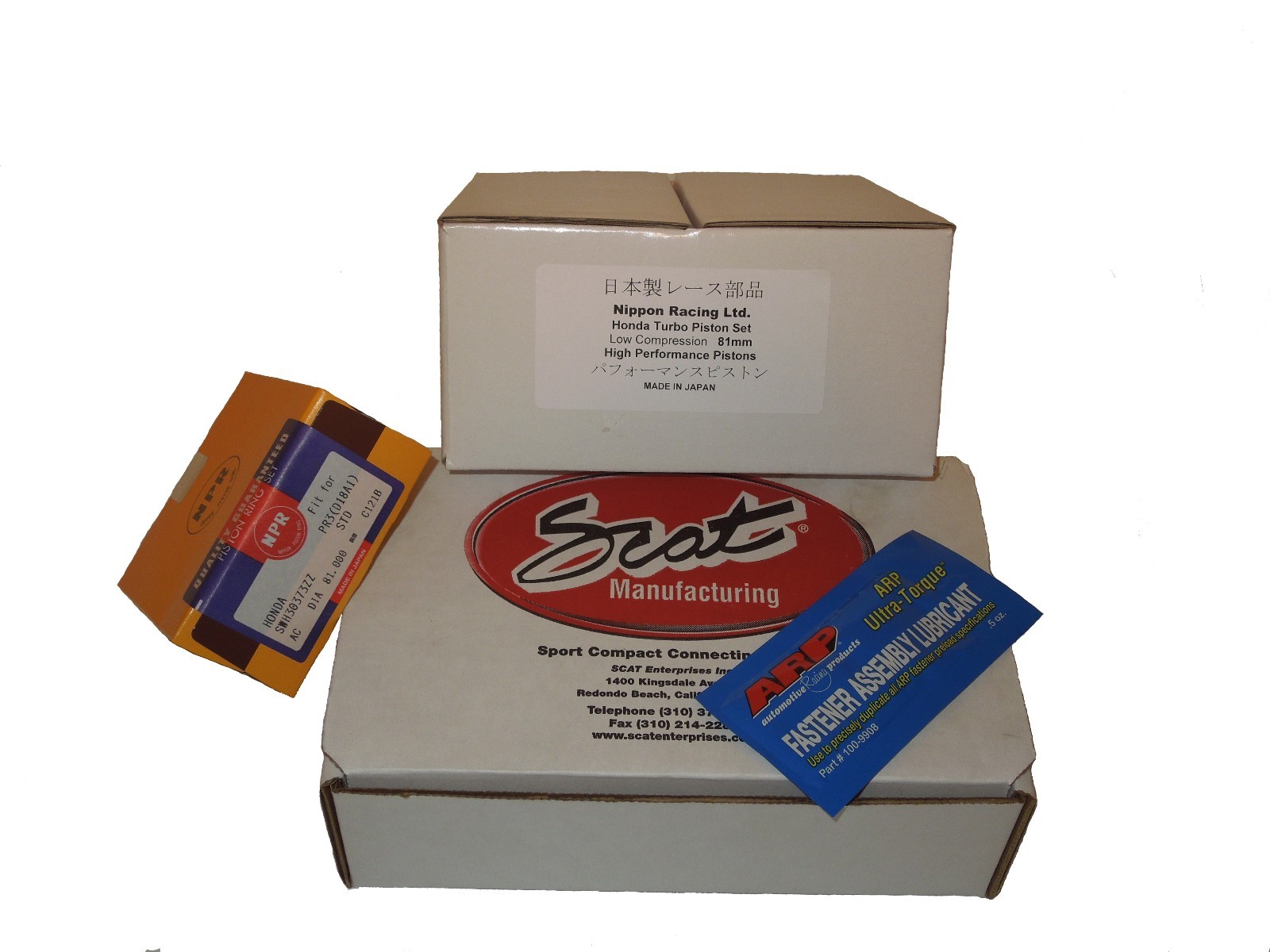 NIPPON RACING JDM HONDA TURBO B-SERIES PISTONS SCAT RODS B16A 81MM STD B16A2