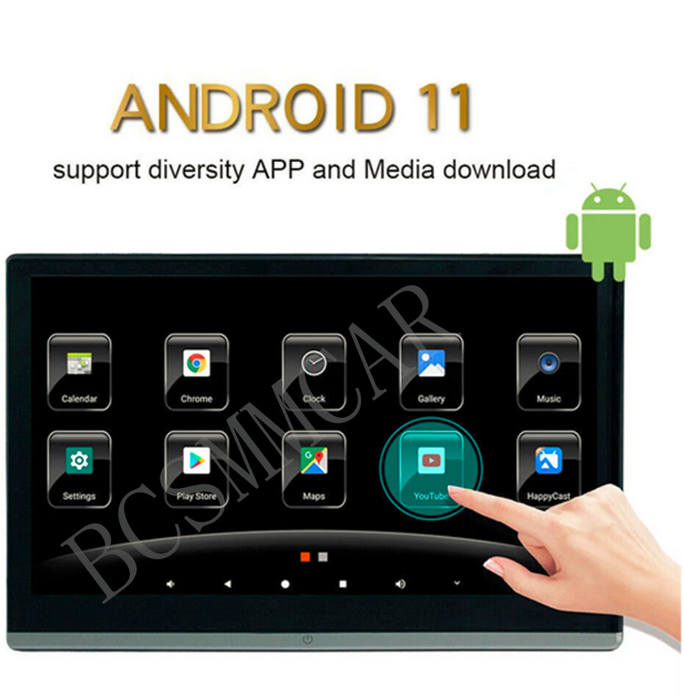 2x Car Headrest Monitor Rear Seat Entertainment TV Video Player IPS Touch Screen