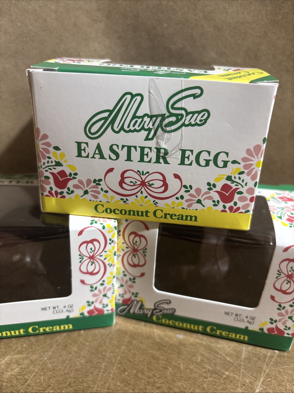 3 Mary Sue 4oz Chocolate Coconut Cream Egg Easter Hunt Candy Like Lerro Zitners