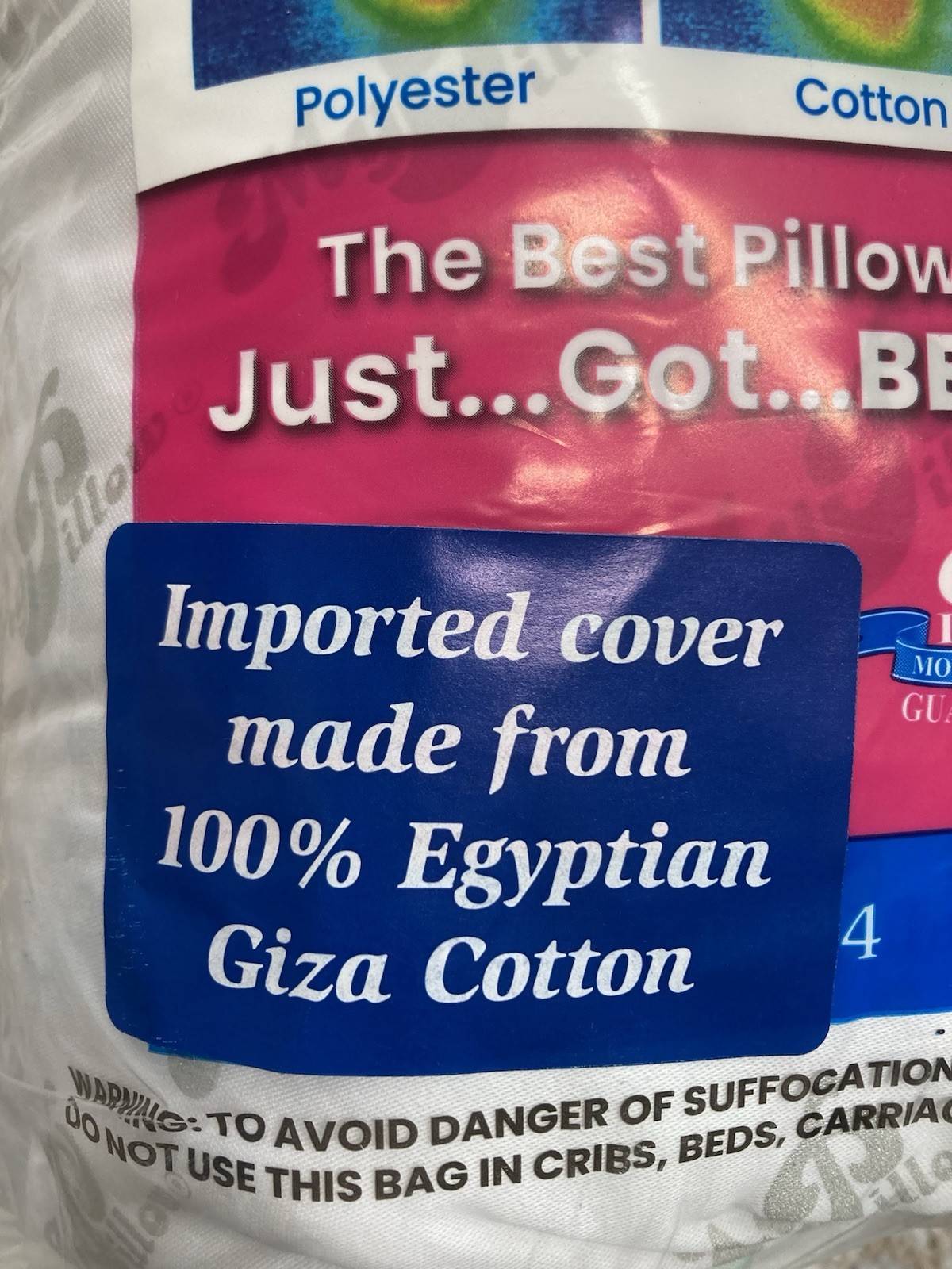 My Pillow Giza S/Q 100% Egyptian Cotton Pillow New In Packaging 6 Available