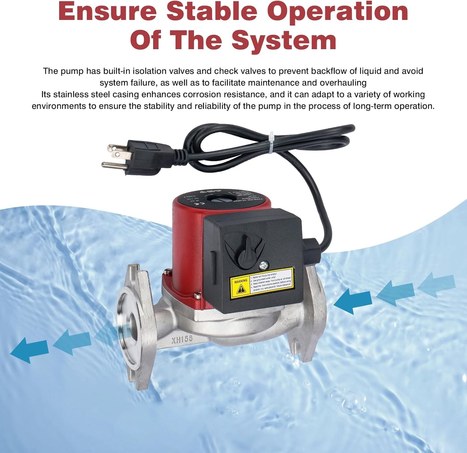 Open Box 59896772 Stainless Steel 3-Speed Circulator Pump Ups15-35 SFC Grundfos