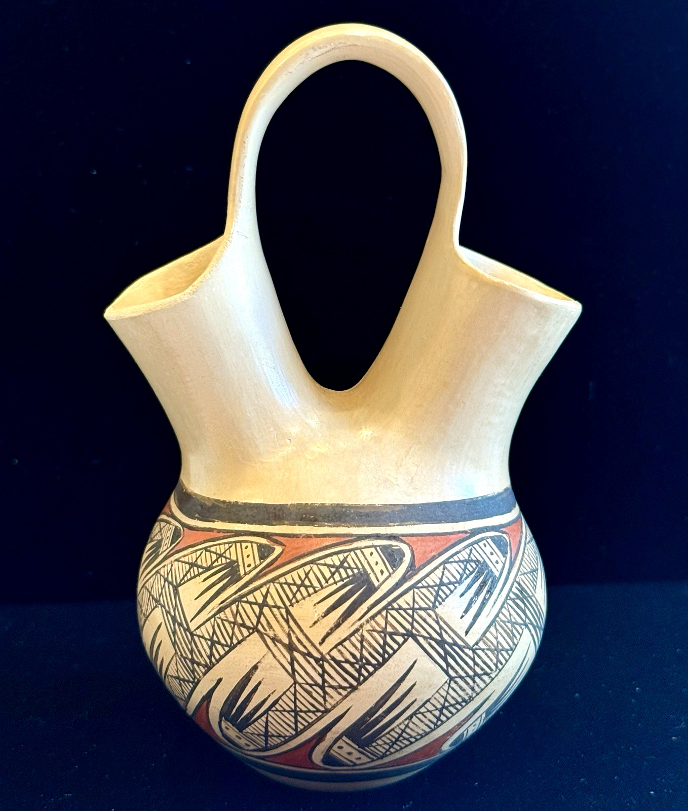 SUPERB Elton Nampeyo HOPI Polychrome Wedding Vase Migration Native Sikyatki VTG