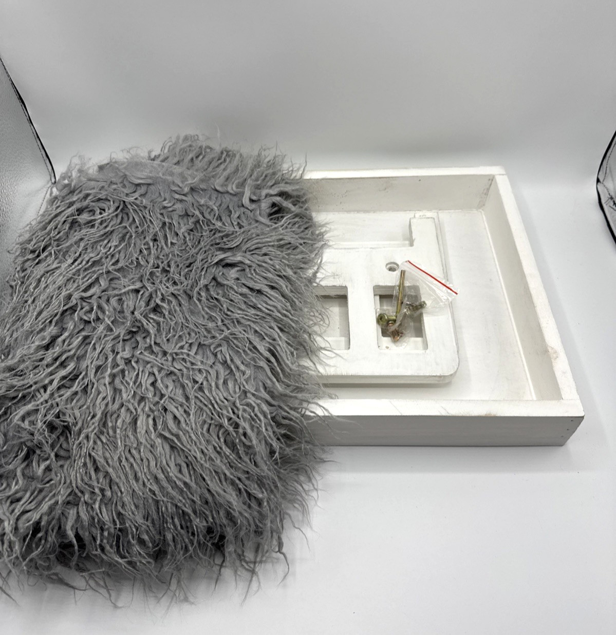 Newborn Photography Props Bed - White with Gray 0-2 Months