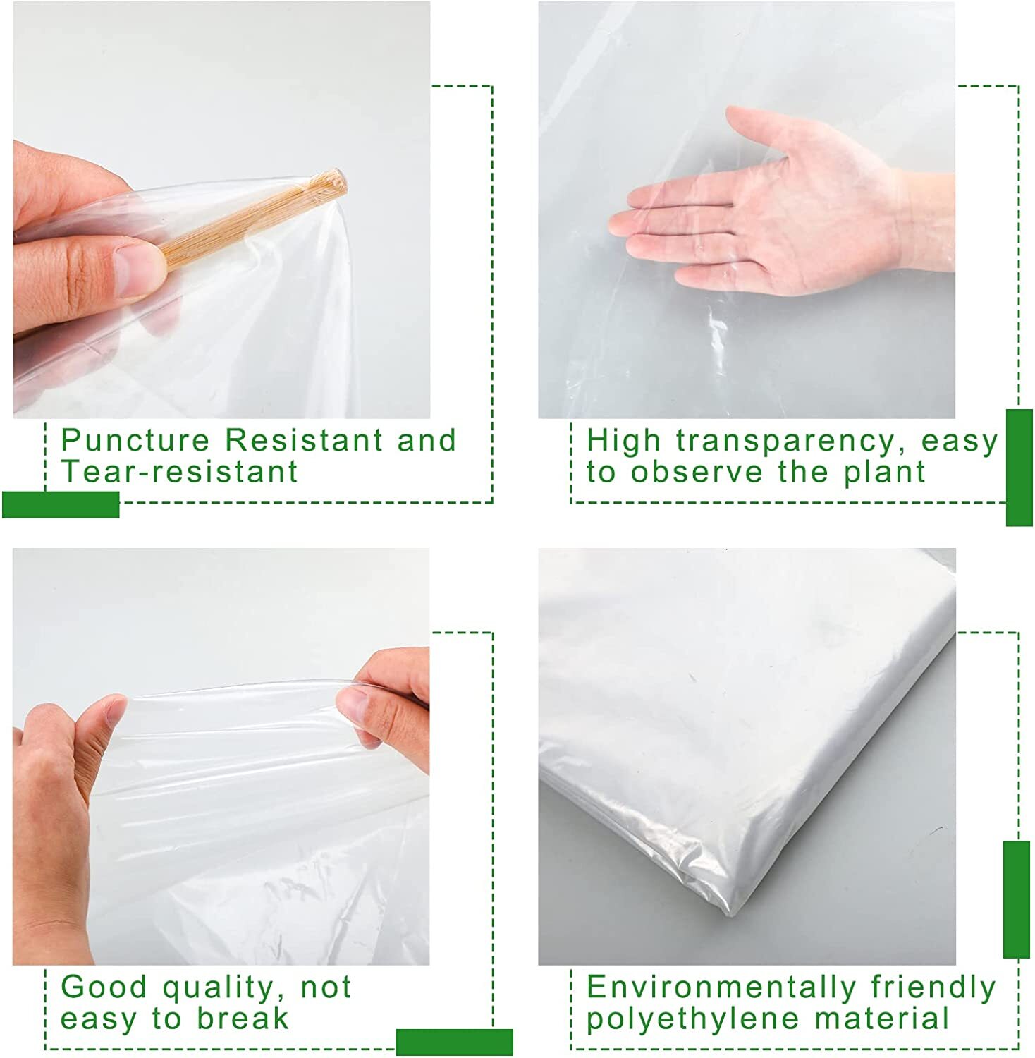 Greenhouse Plastic 6 mil Clear 5 Year Poly Film 13-30ft Width x Various Length