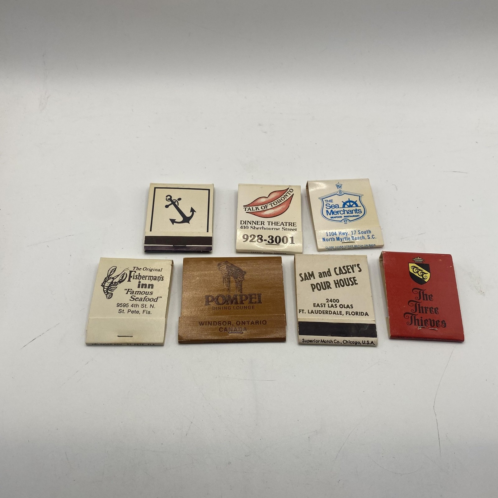 Vintage Restaurant Bar Advertising Matchbooks Lot Of 7 Assorted USA Restaurants
