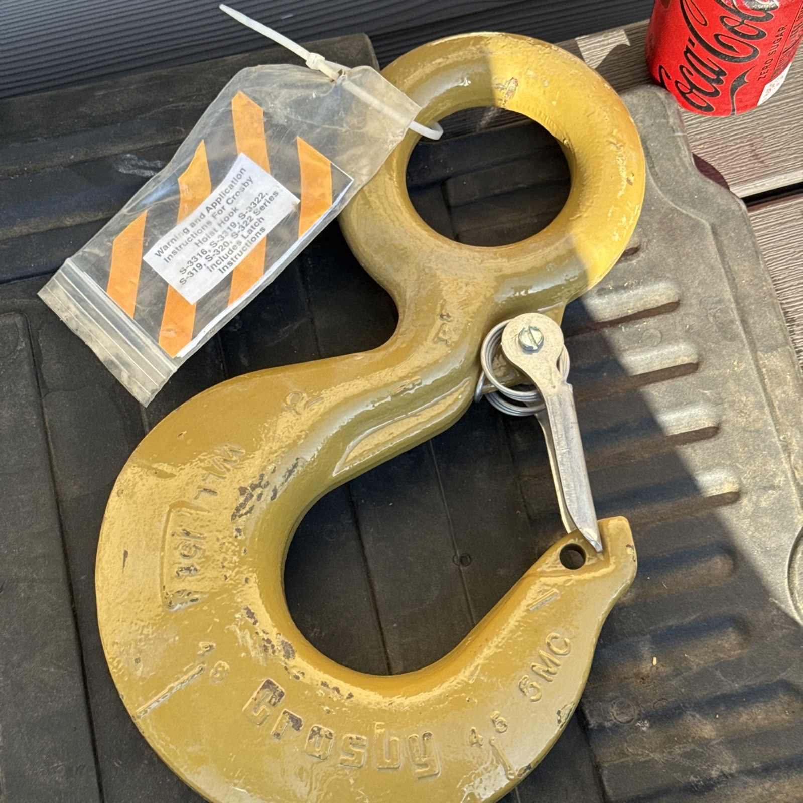 15 Ton Crosby L320 Gold Rigging Lifting Hook With Safety Latch MSRP: $412