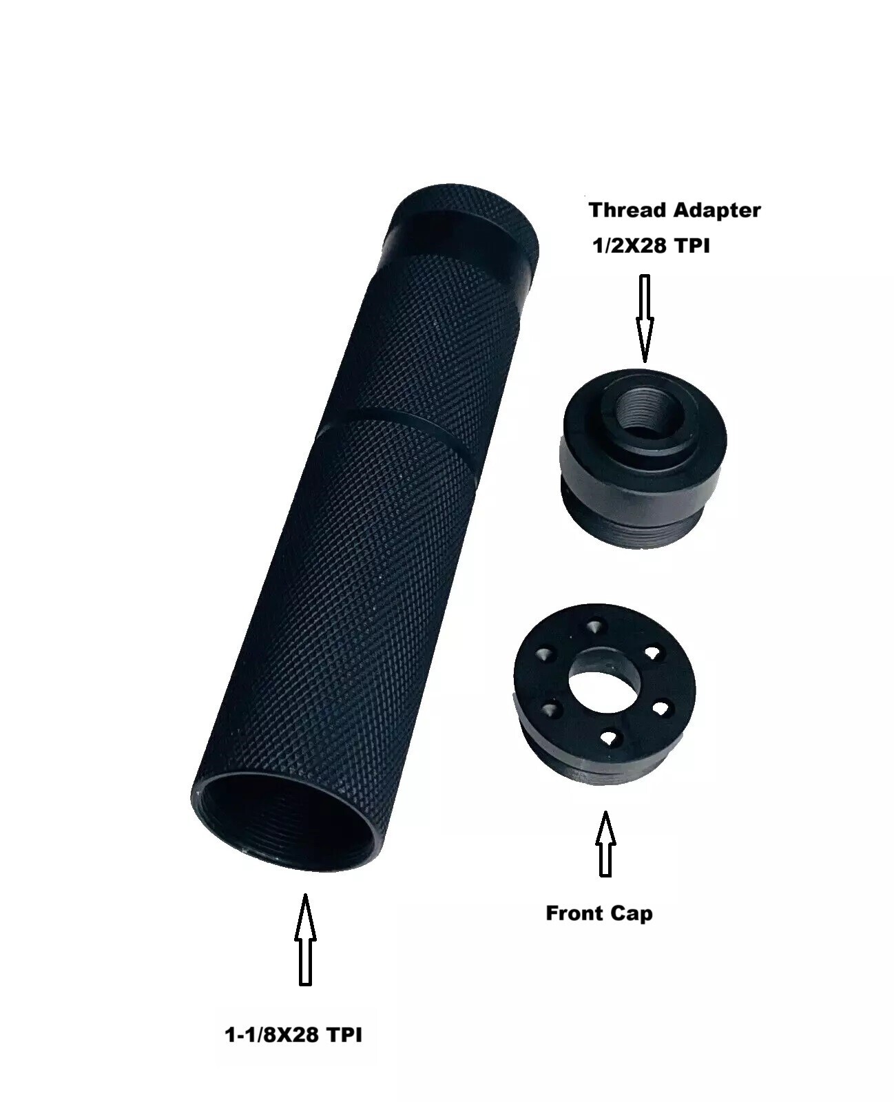 Modular Linear Compensator For AEG GBB Aluminum Black 1/2-28