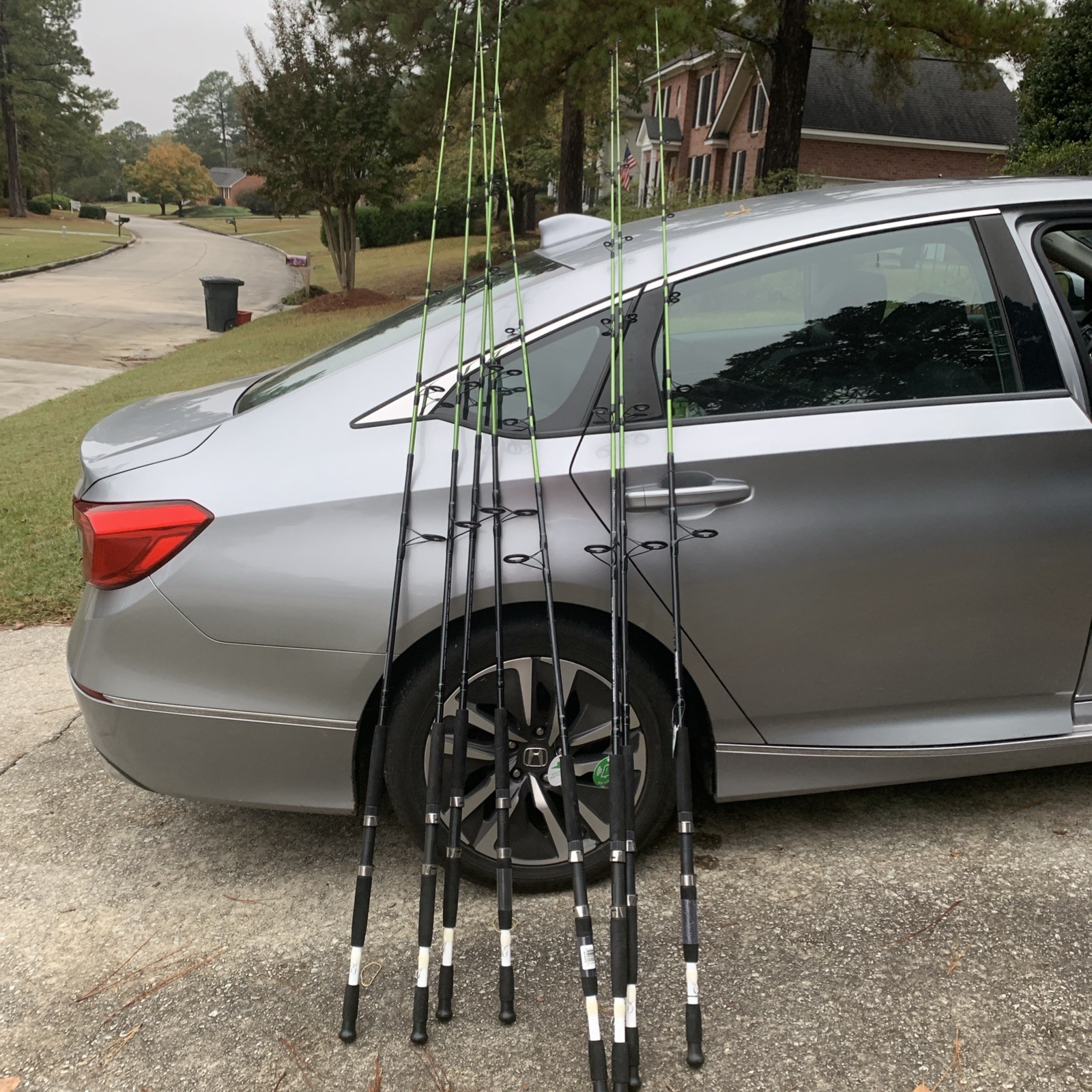 (Lot of 2) Zebco Bite Alert Spinning Fishing Rod 2pc 7' Medium Heavy 17-50lb.