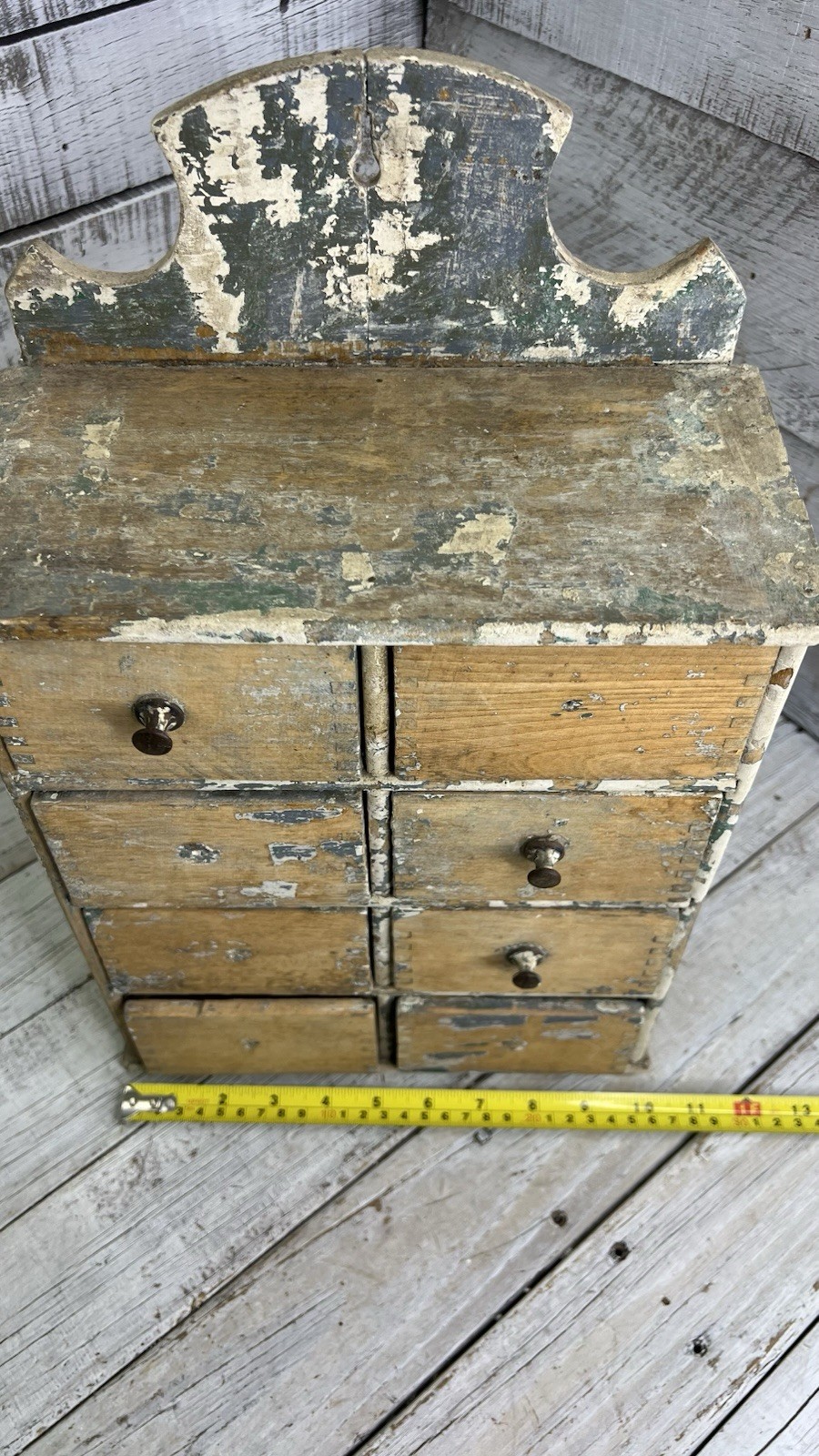 ANTIQUE VINTAGE WOODEN 8 DRAWER SPICE CABINET APOTHECARY CHEST HANDMADE AS IS 🤎
