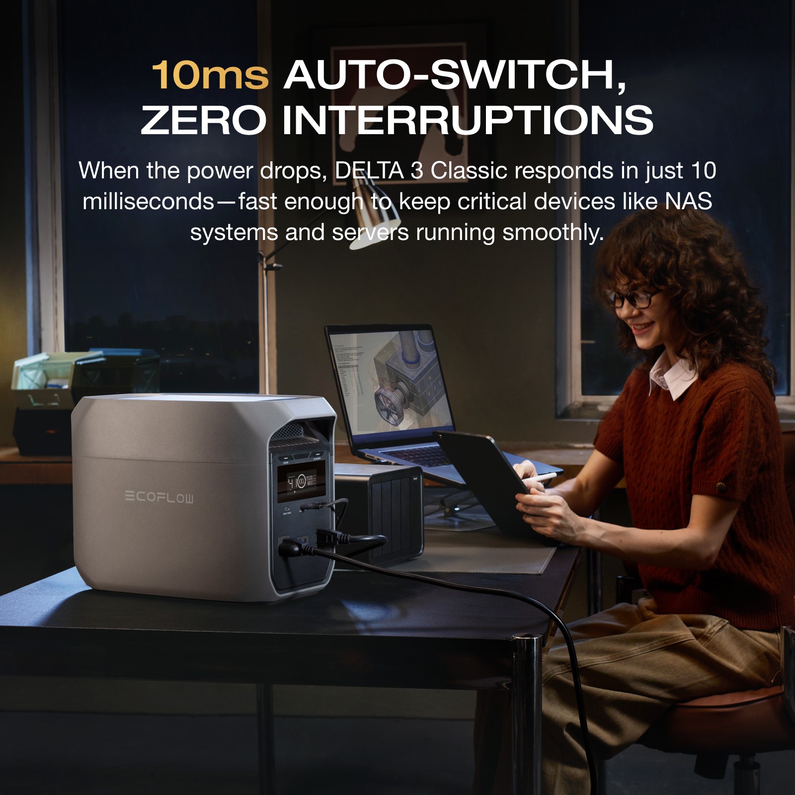 EcoFlow 1024Wh DELTA 3 Classic 1800W Portable Power Station LiFePO4 for Camping