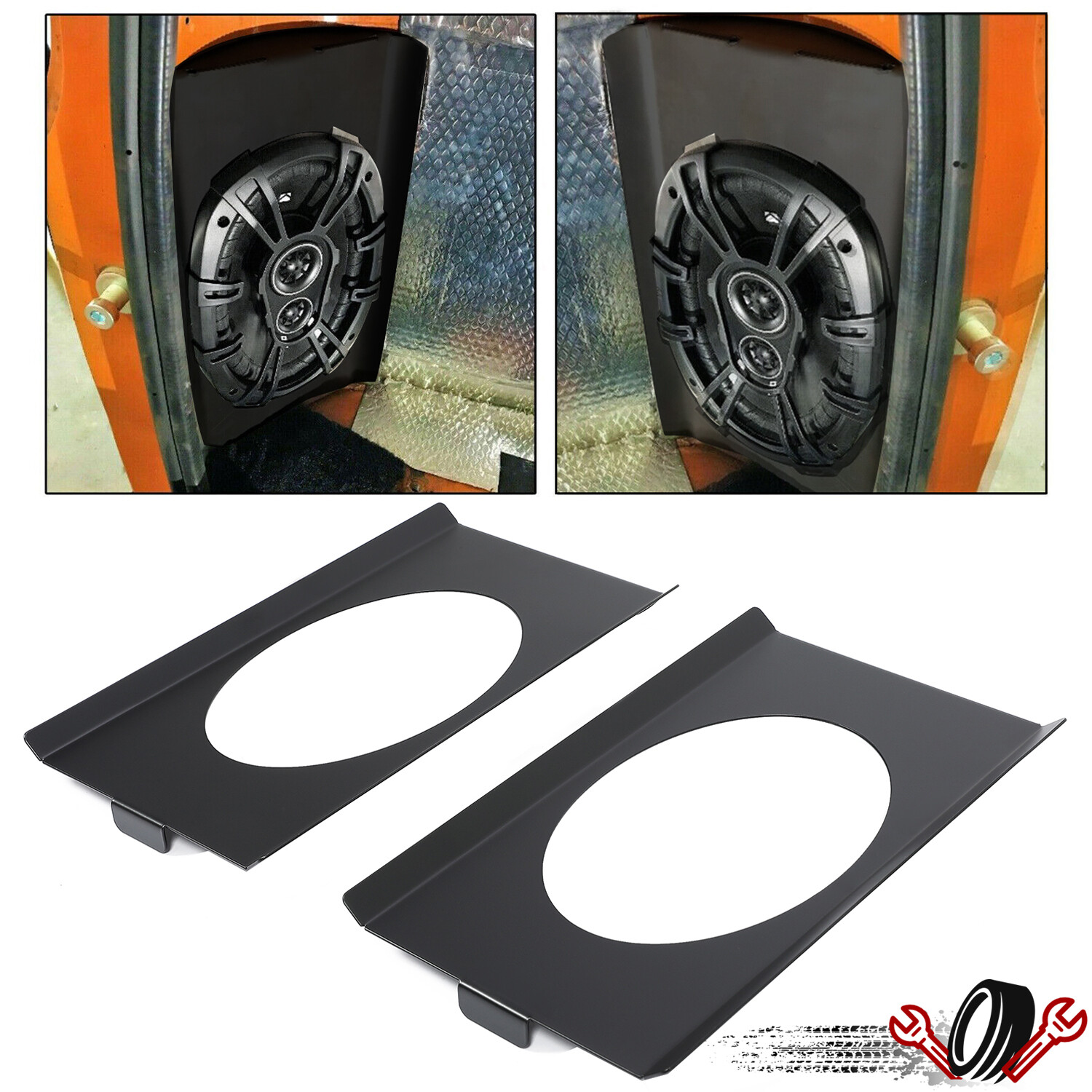 Behind Seat Cab Corner 6x9 Round Speaker Brackets FOR 1973-1987 Chevy C10