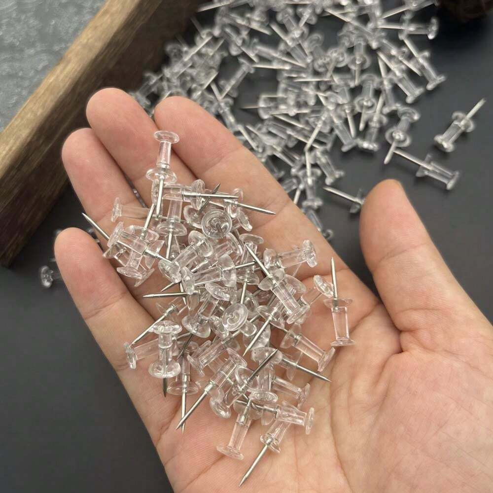 50pcs Thumb Push Pins Tacks Steel Point Thumb Tacks for Cork Board School Office