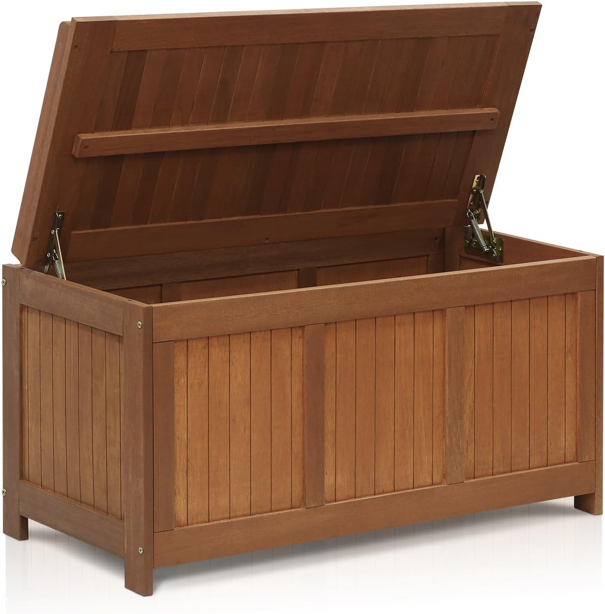 Dalam Outdoor Hardwood Storage Deck Box, Natural
