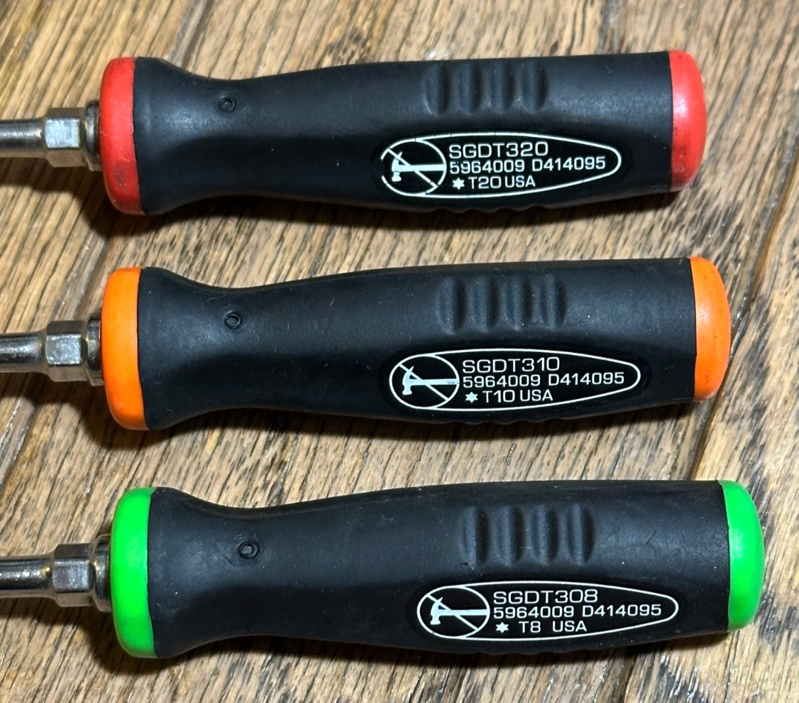 🇺🇸 SNAP ON Tools USA Torx Driver Set Screwdriver Soft Grip Star Mini Lot Color