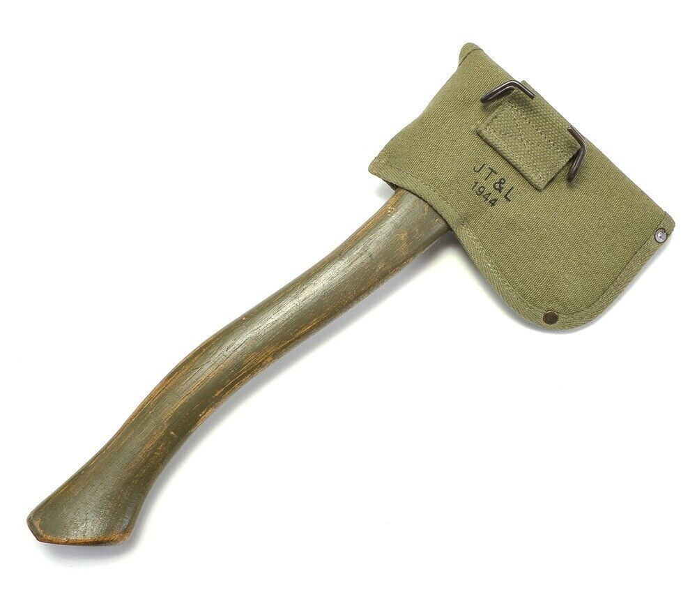 US WW2 Military Hatchet Ax cover OD marked "JT&L 1944"