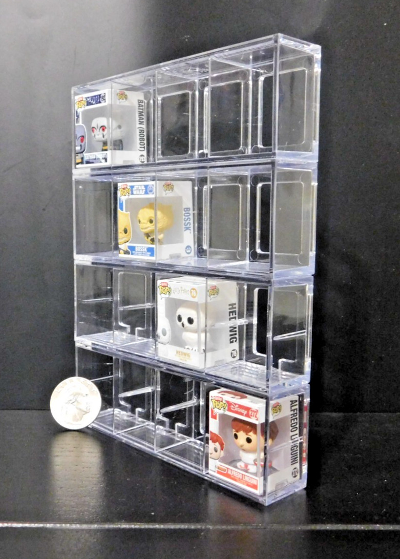 1 Funko Bitty POP! 4 Slot Stackabe Display Case Original Version, No tabs