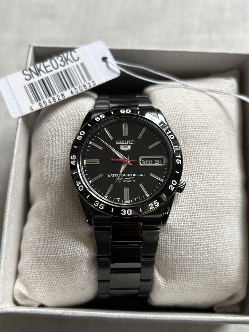 SEIKO SEIKO5 SNKE03K1 Black Automatic Men's Watch in Box New