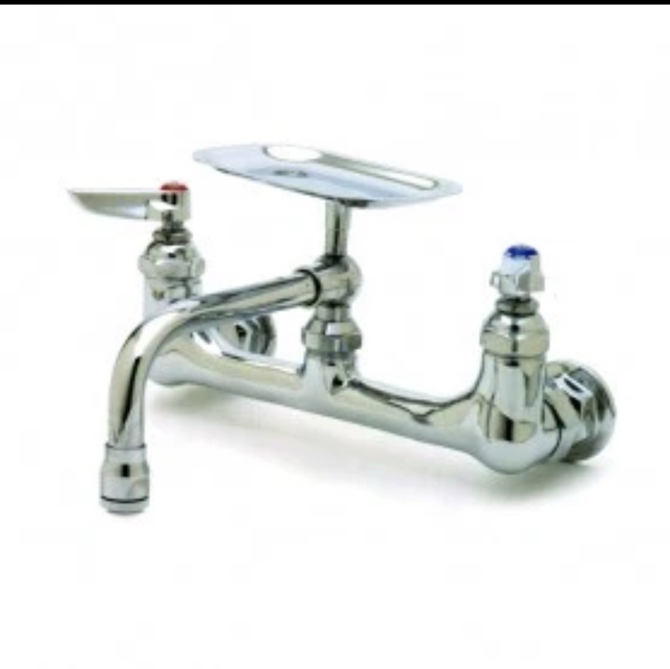 T&S Brass B-0233-01 Double Pantry Faucet 1/2" Brass 125 PSI 140F Wall-Mounted