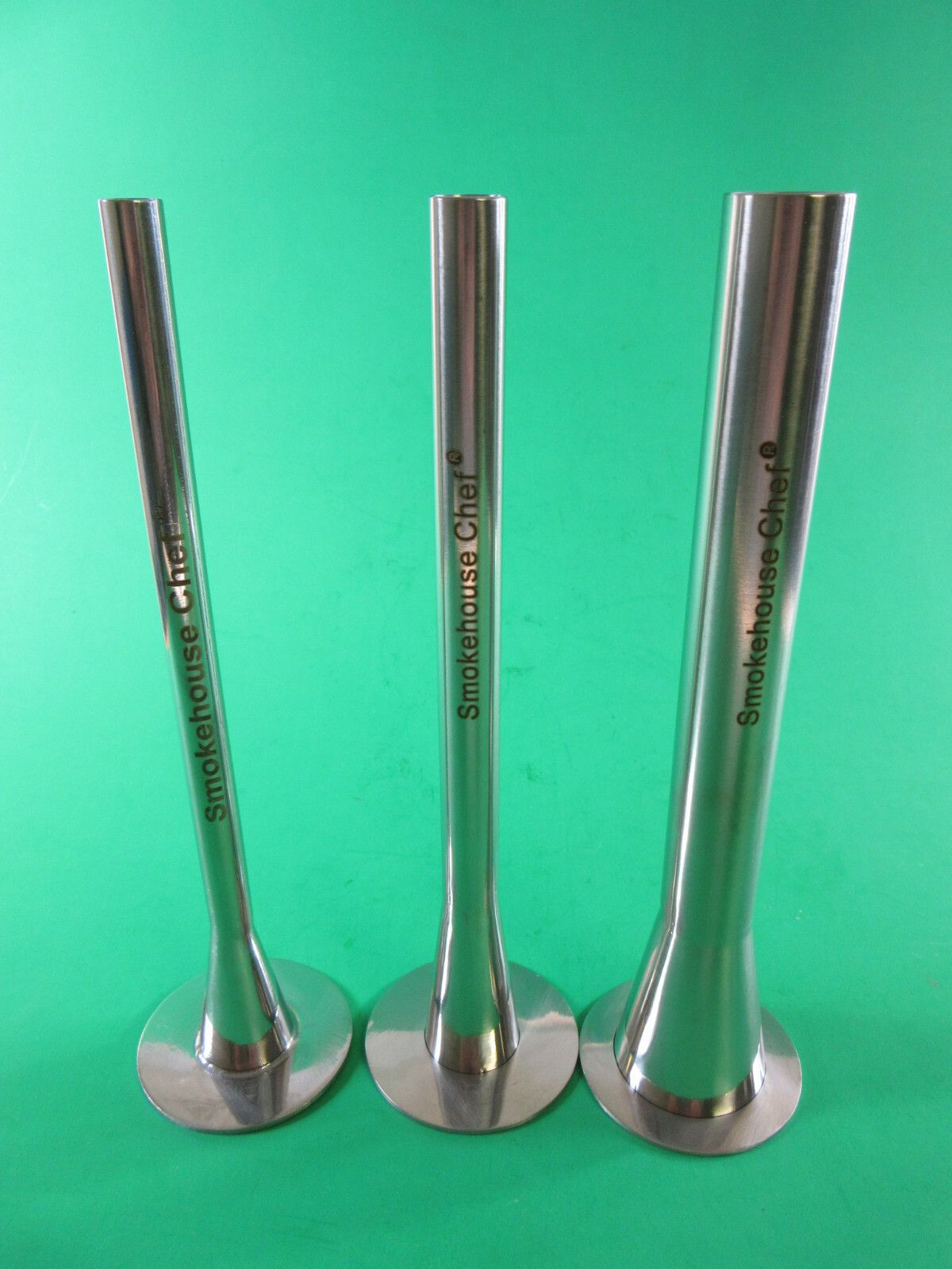 *THE BEST* 3-Pc Set Solid Stainless Sausage stuffing tubes horn 2" (52 mm) base