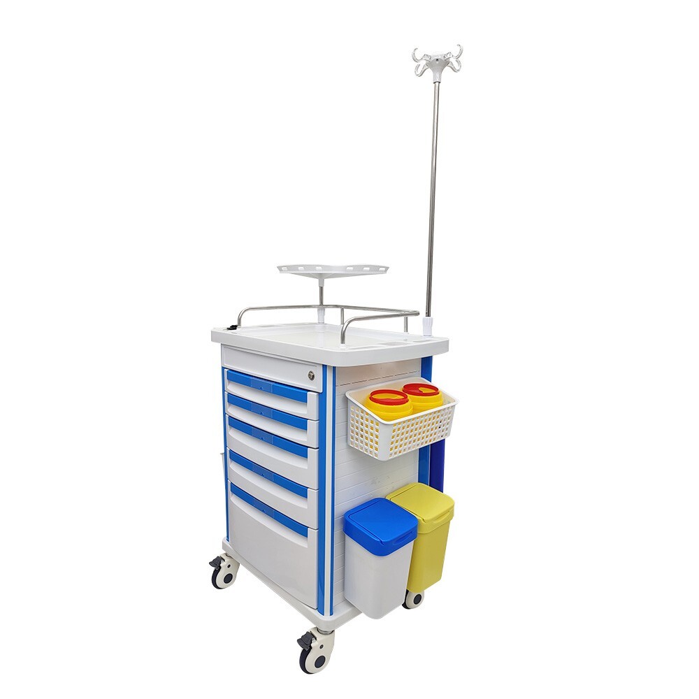 Anesthesia Emergency Treatment Trolley Medicine Medical Cart ABS Plastic