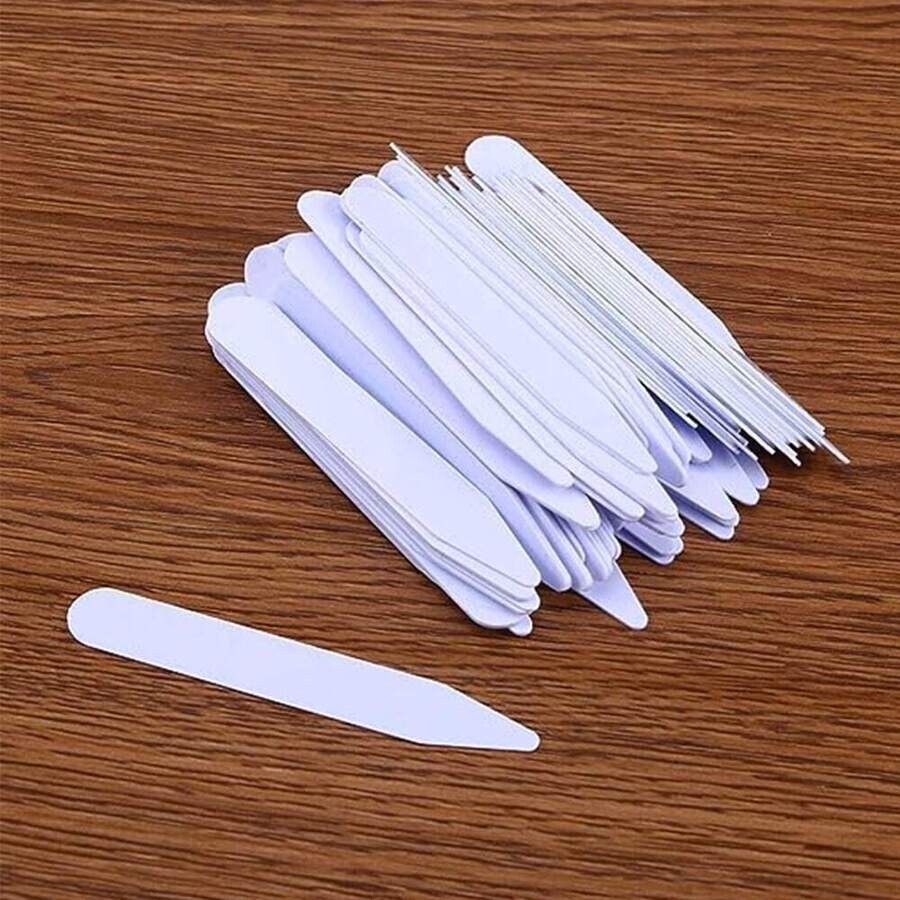 100pcs Plastic Collar Stays for Men – Shirt Collar Support Stiffeners Lifter