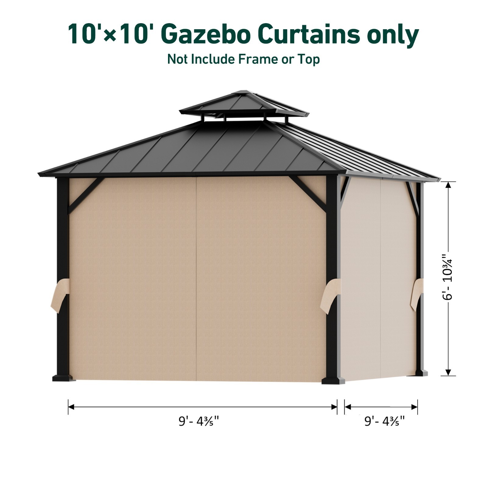 Outdoor Gazebo Canopy Privacy Curtain Replacement Universal 4 / 6 Panel Sidewall