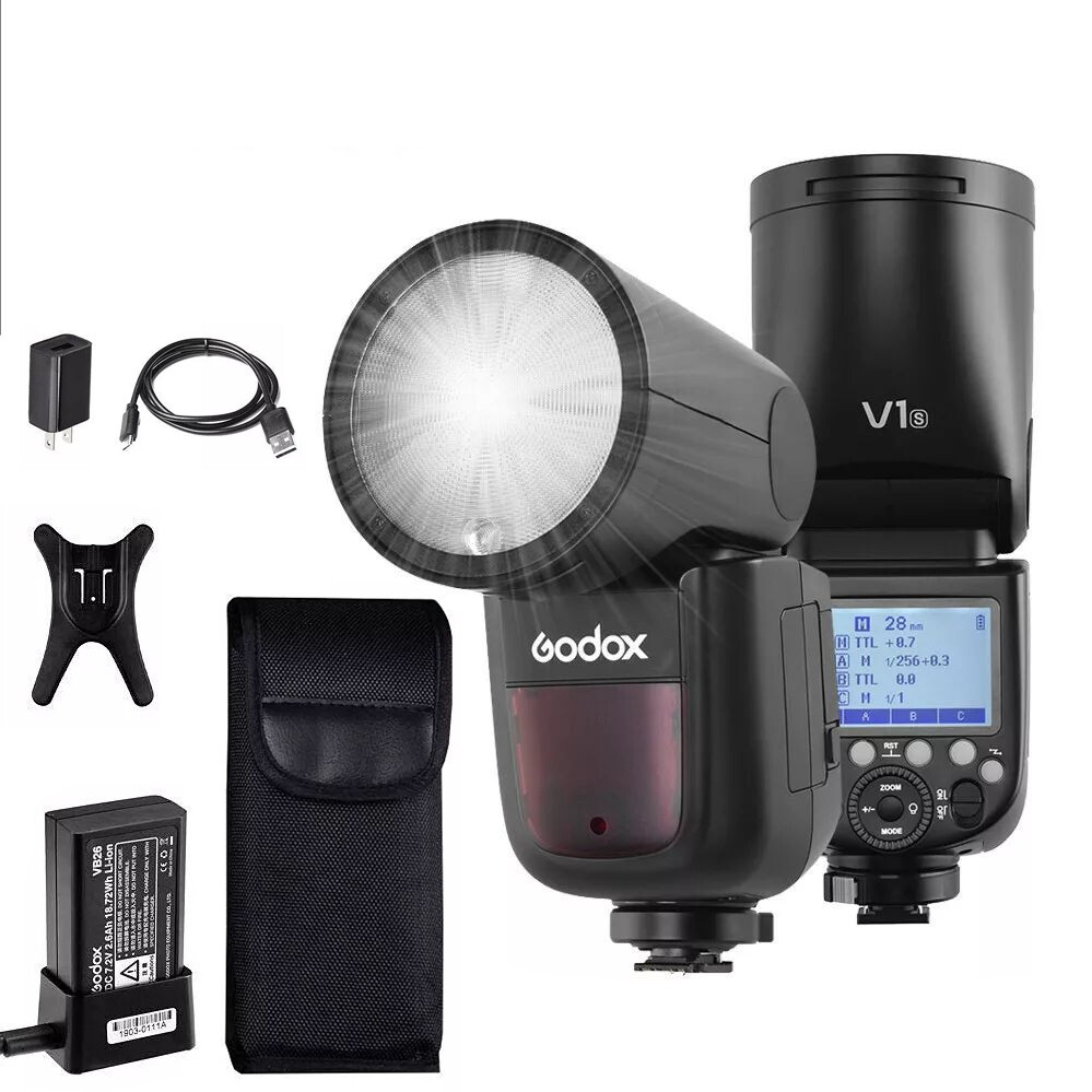 US Godox V1S V1-S 2.4G TTL HSS Round Head Speedlite Flash Light For Sony Camera