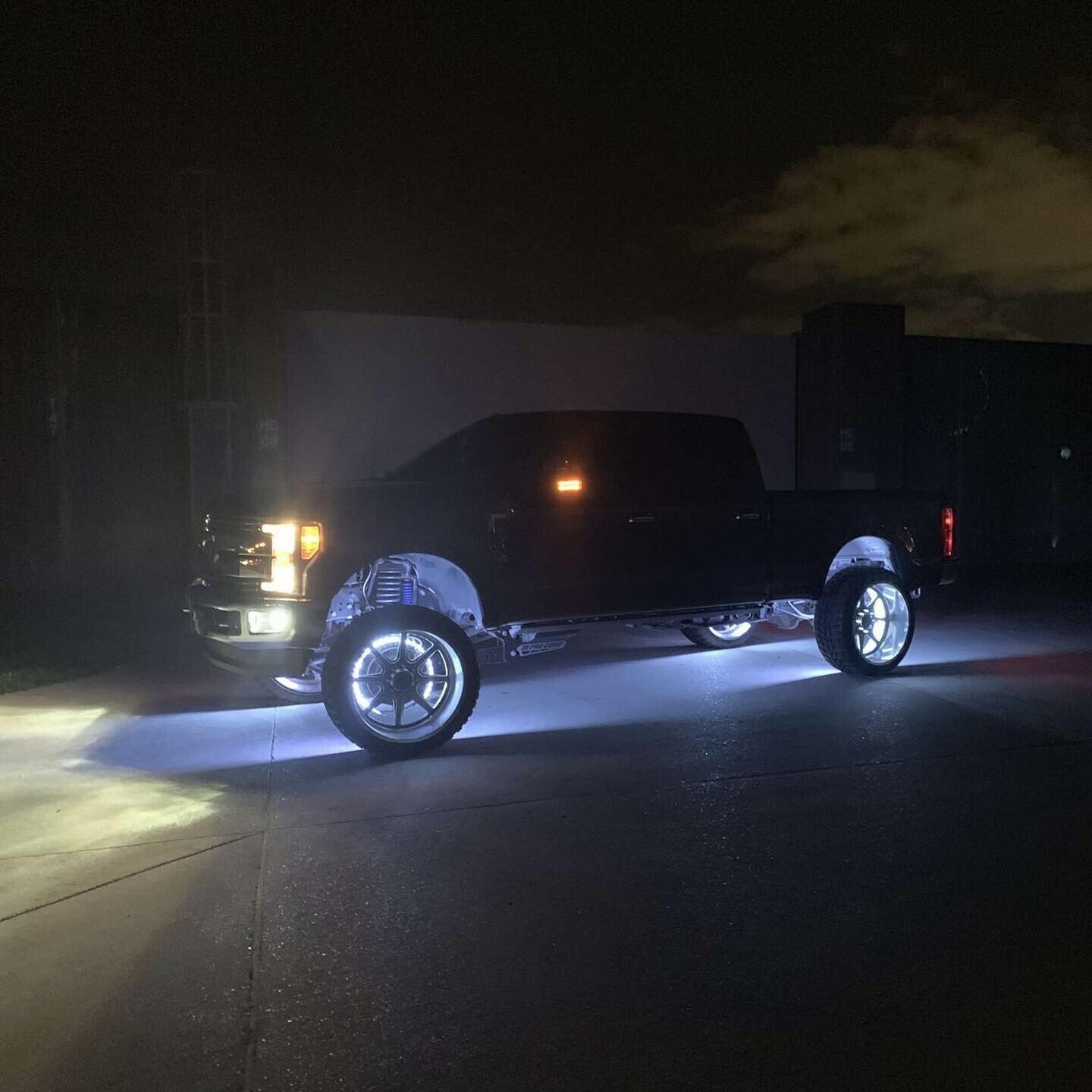 Set with (4) 17.5" QUAD ROW Strobes PURE WHITE Car Truck LED Wheel Rim Lights