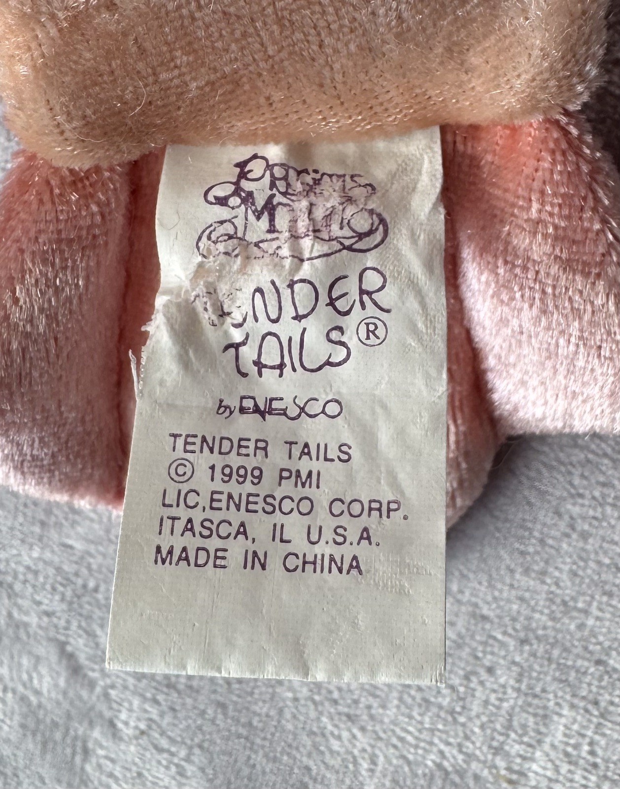 1999 Precious Moments Tender Tails by Enesco Lobster Plush Velvety 7”