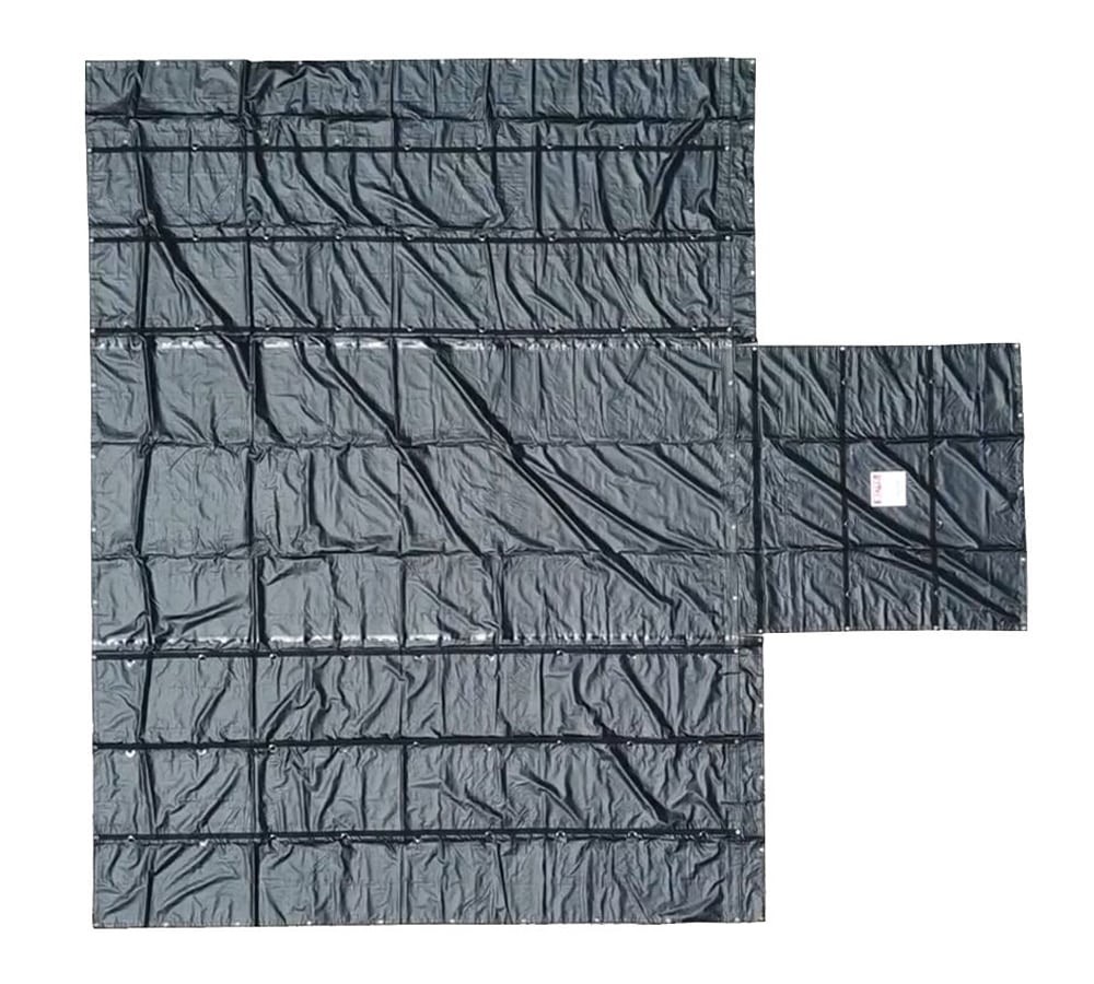 Black Superlight 14oz Flatbed Trailer Lumber Tarp 24x27 (8' Drop)