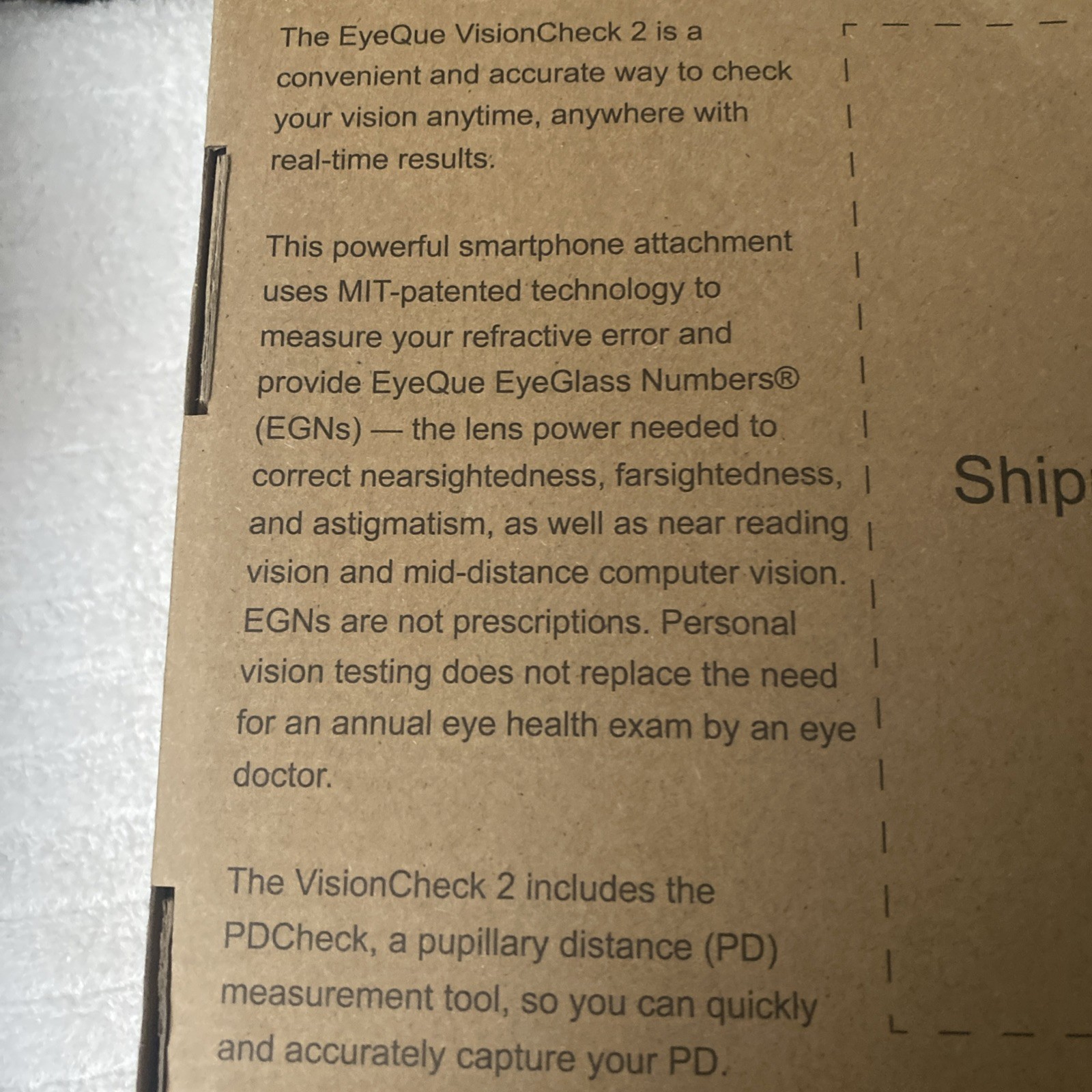 EyeQue Vision Check 2 Ophthalmic Refractometer New