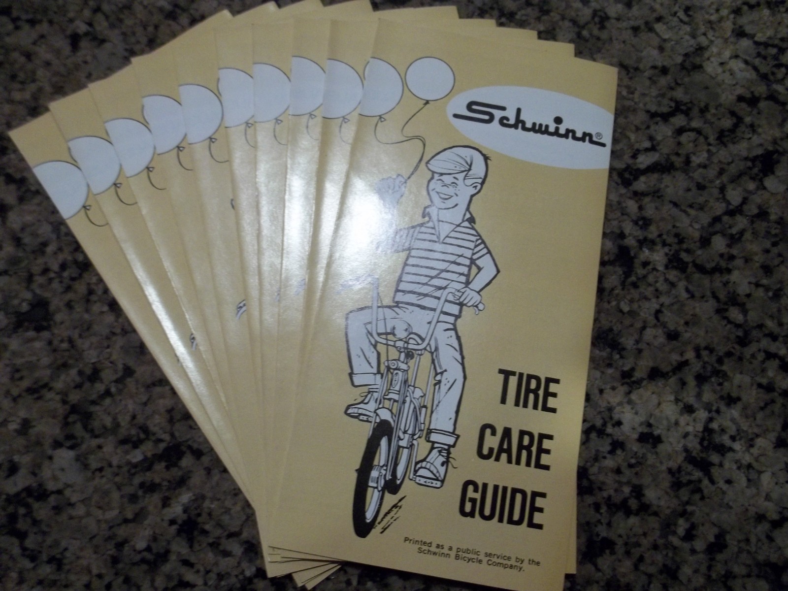 NOS SCHWINN STINGRAY KRATE 1970 TIRE CARE GUIDE ORIGINAL GREAT DISPLAY ITEM NEW