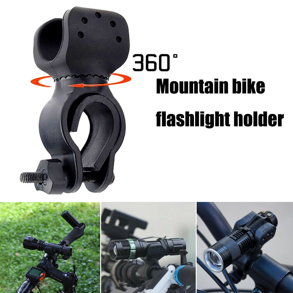 Bike Handlebar Flashlight Mount Bicycle Front Torch Clip LED Headlight Holder