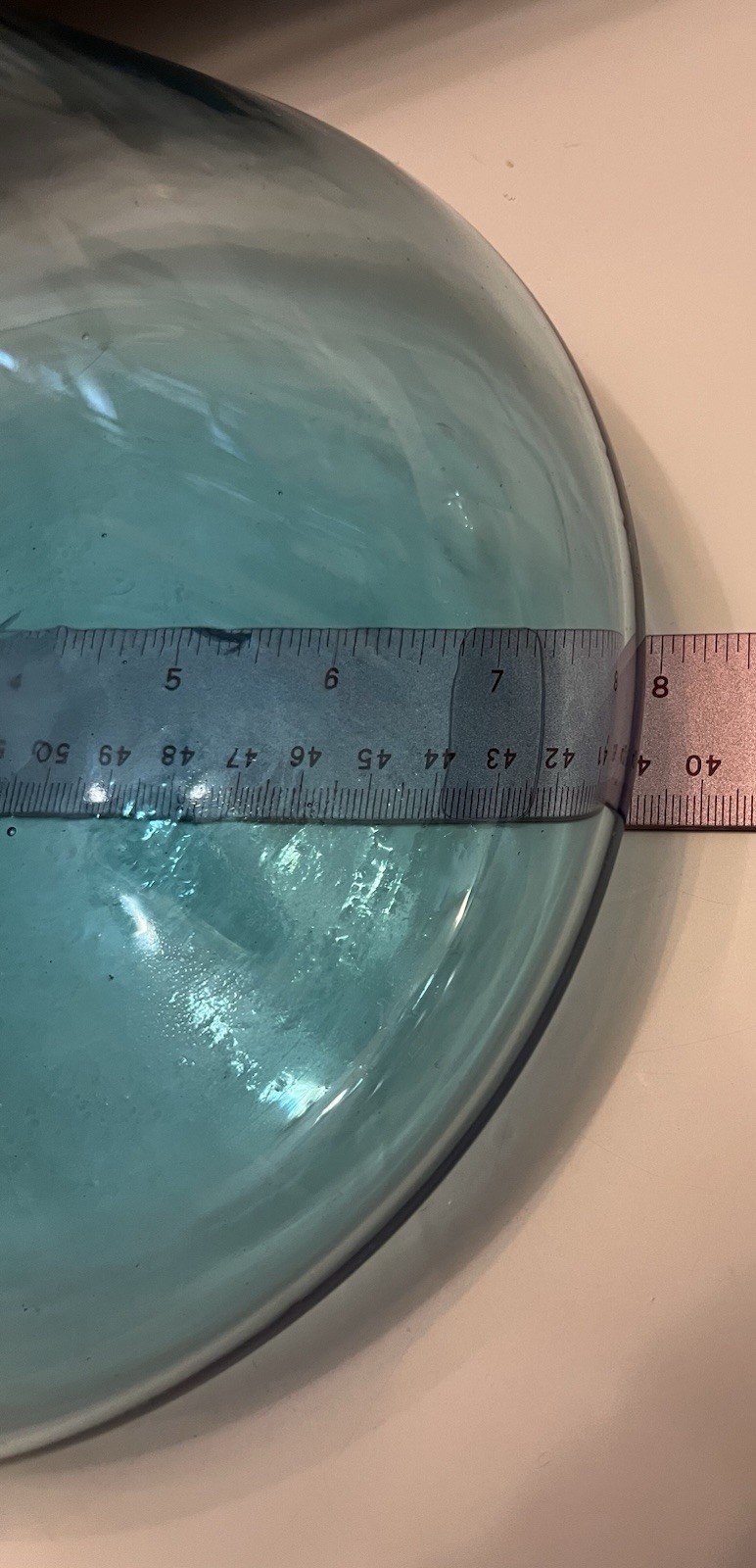 Vintage MCM Italian Aqua Empoli Glass Bottle 11x8 Without Stopper