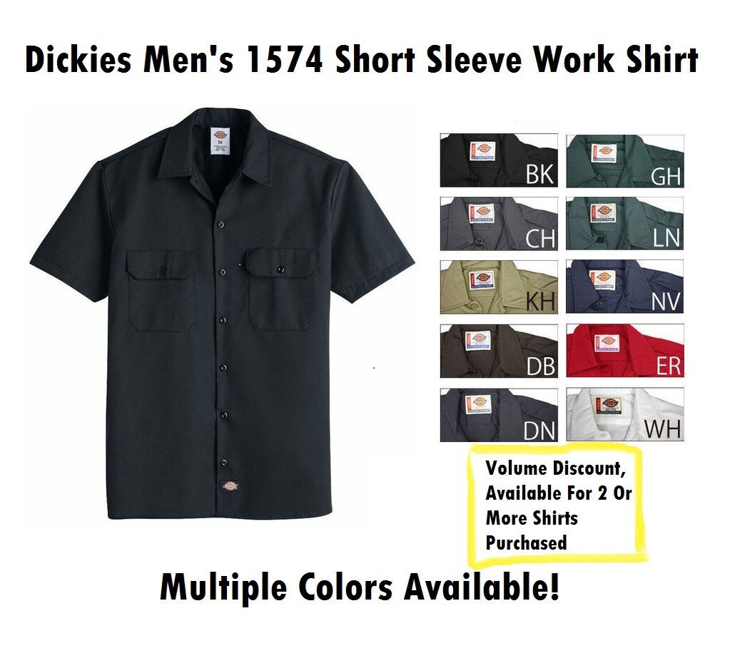 Dickies Work Shirt 1574 Men's Short Sleeve Button Up Multiple Colors Available
