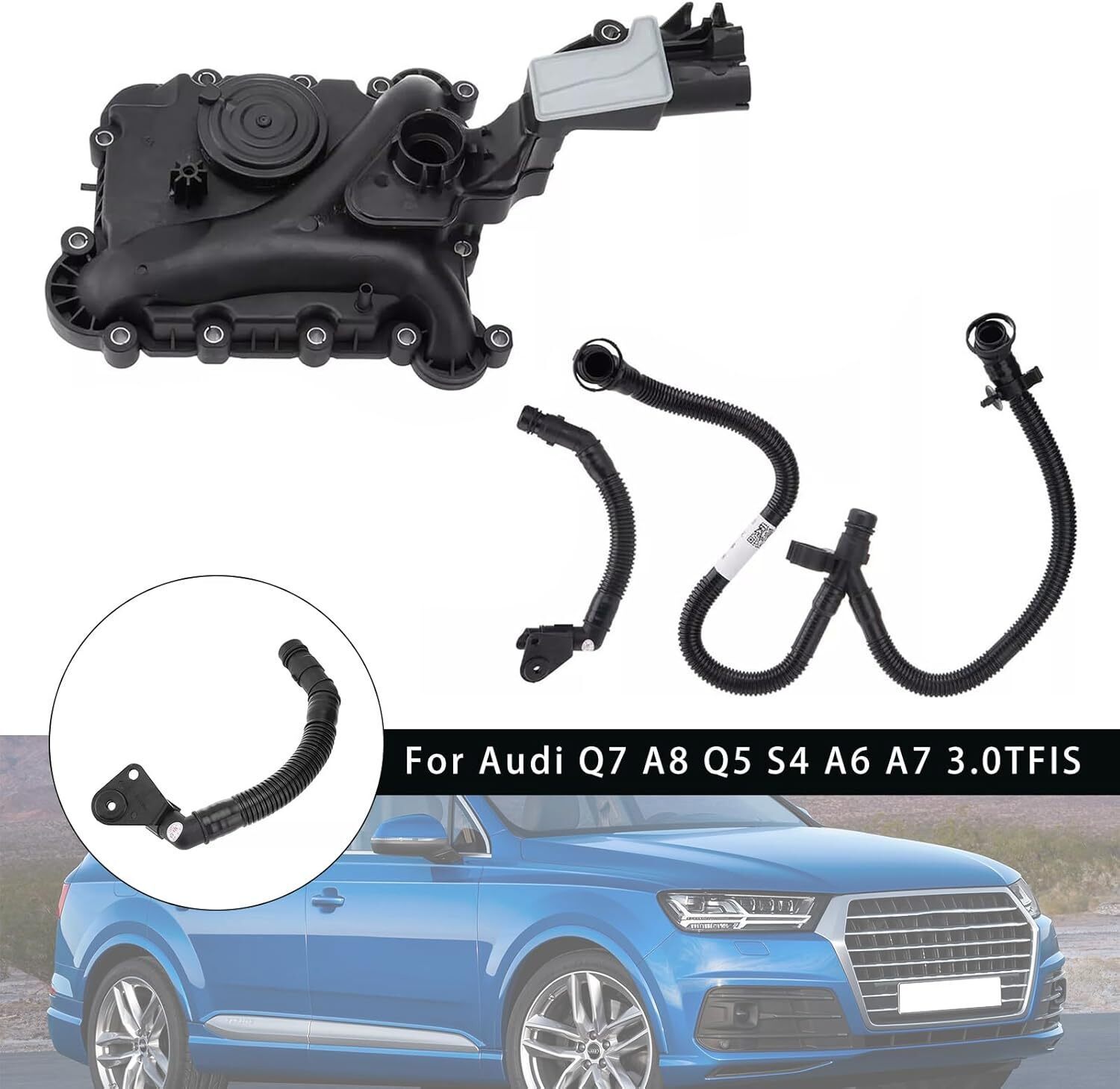 Oil Separator PCV Valve Vent Trim & Hose Tube for Audi Q7 A8 Q5 S4 A6 A7 3.0TFIS