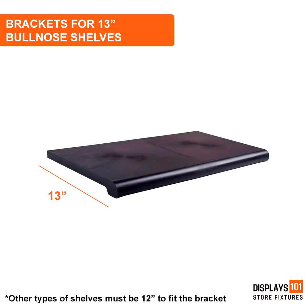 New 12" Gridwall Black Knife Shelf Brackets With Lip