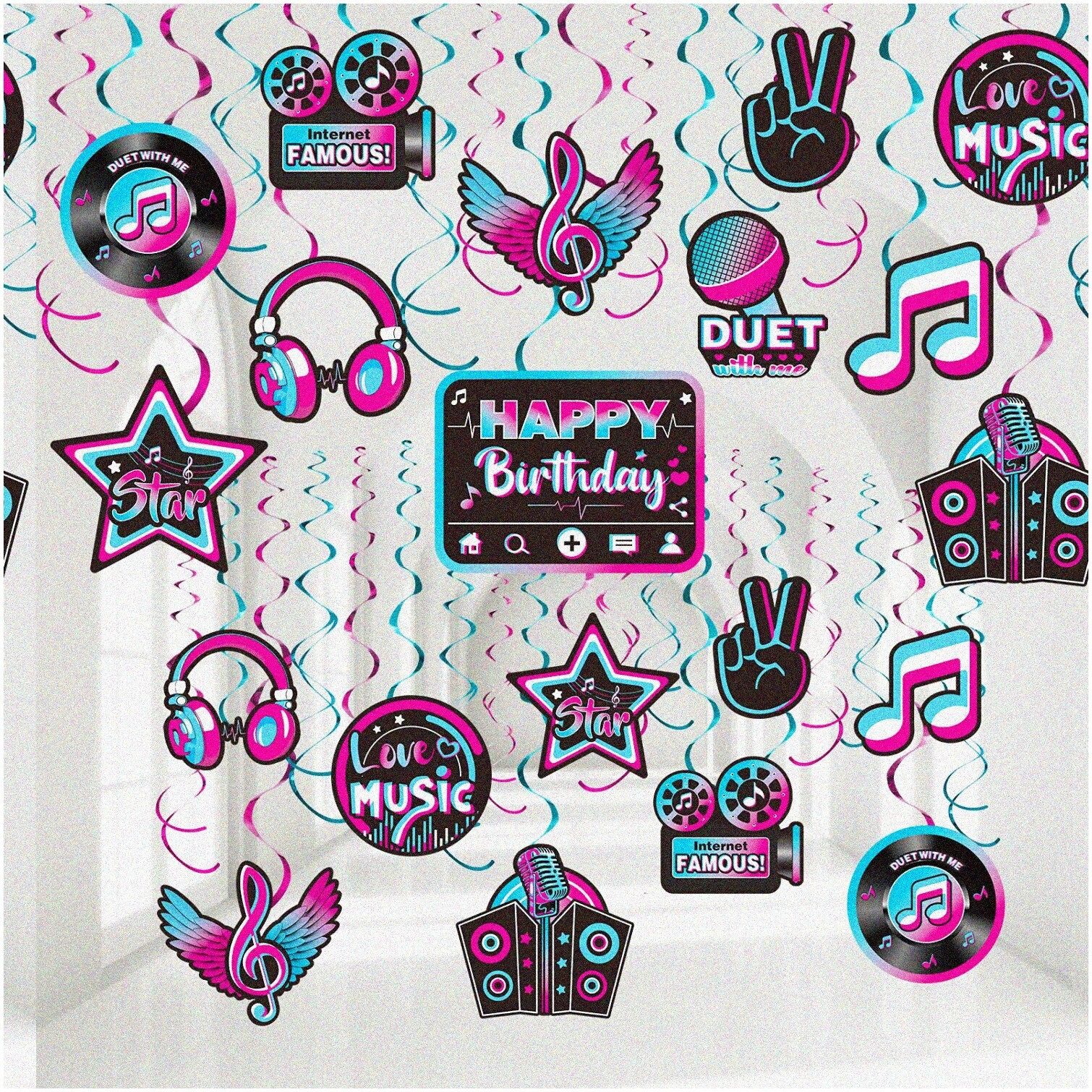 30-Piece Music Party Decor for All Ages