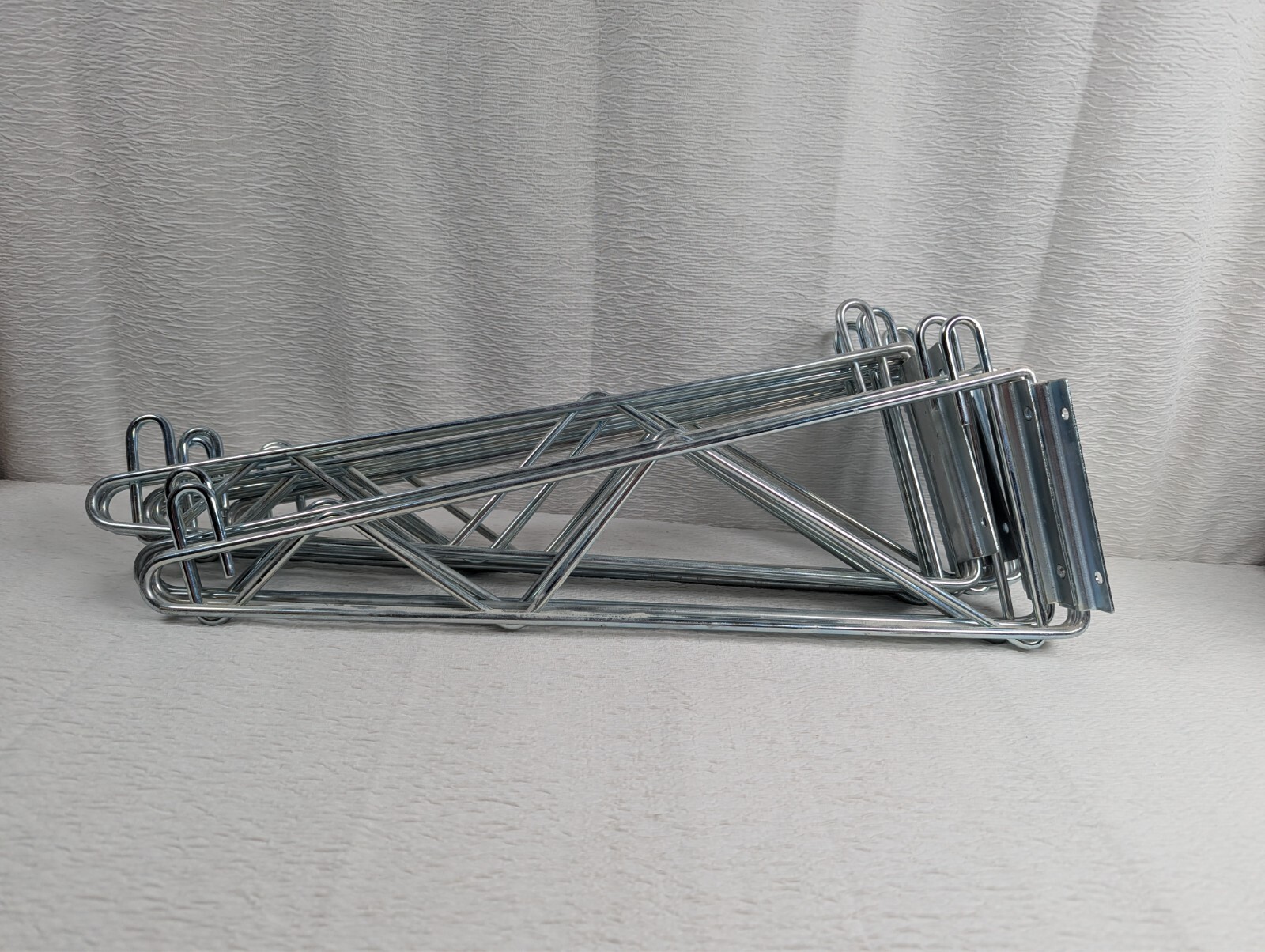 Heavy Duty Chrome Restaurant Wire Shelf Wall Bracket - 19 inch - 2 Pack