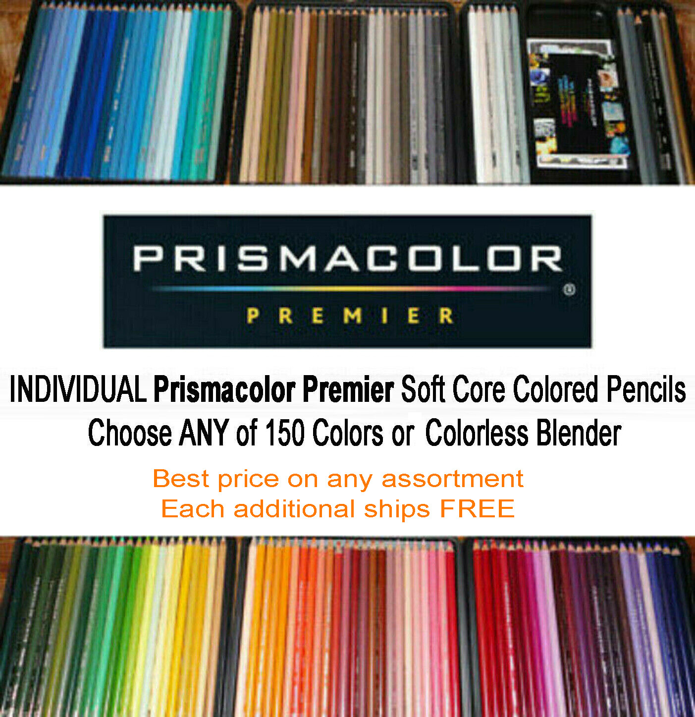 PRISMACOLOR Premier Color Pencil SINGLE. Any 1 of 150 clrs or Colorless Blender