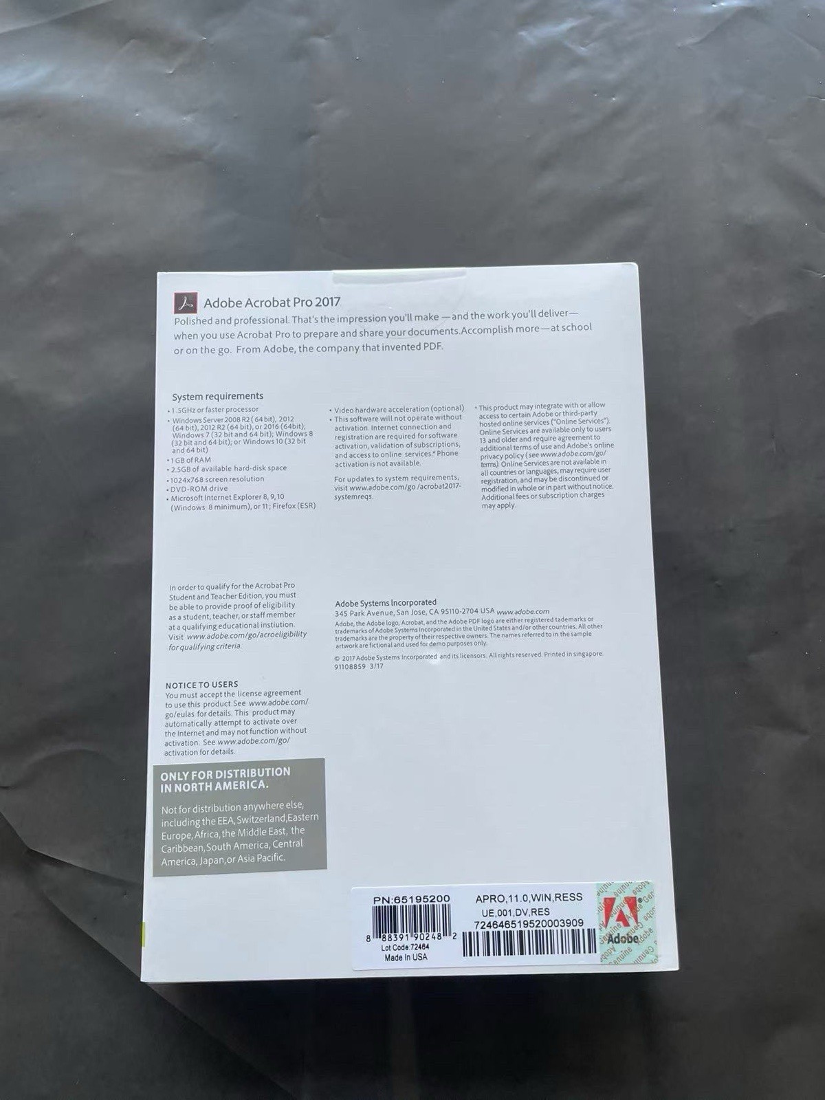 Adobe Acrobat Pro 2017 Full Version | Perpetual License (2 PCs) |DVD Windows New