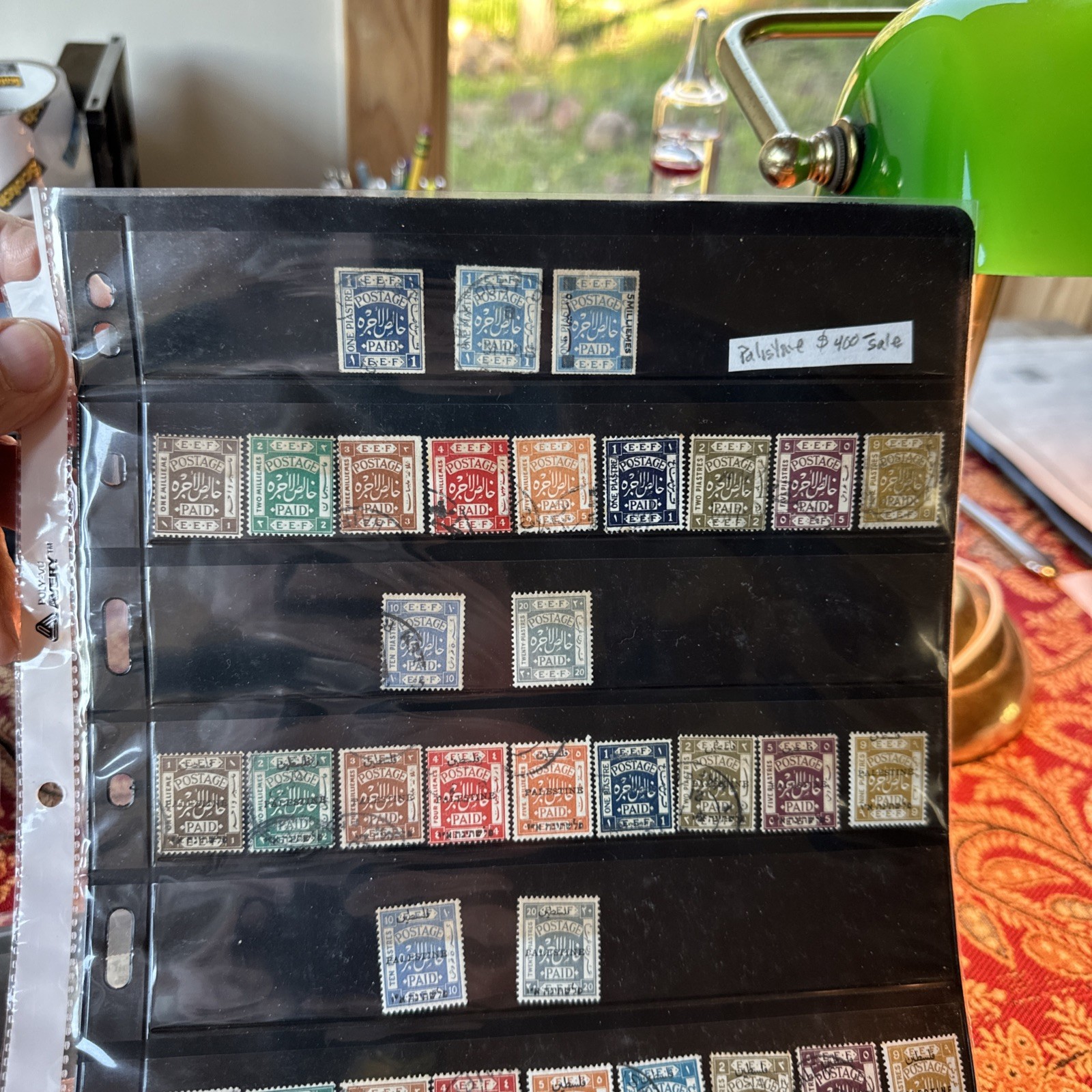 PALESTINE COLLECTION #1-J20 (British Mandate) 1918- 97 Stamps, 2 Pages Photos