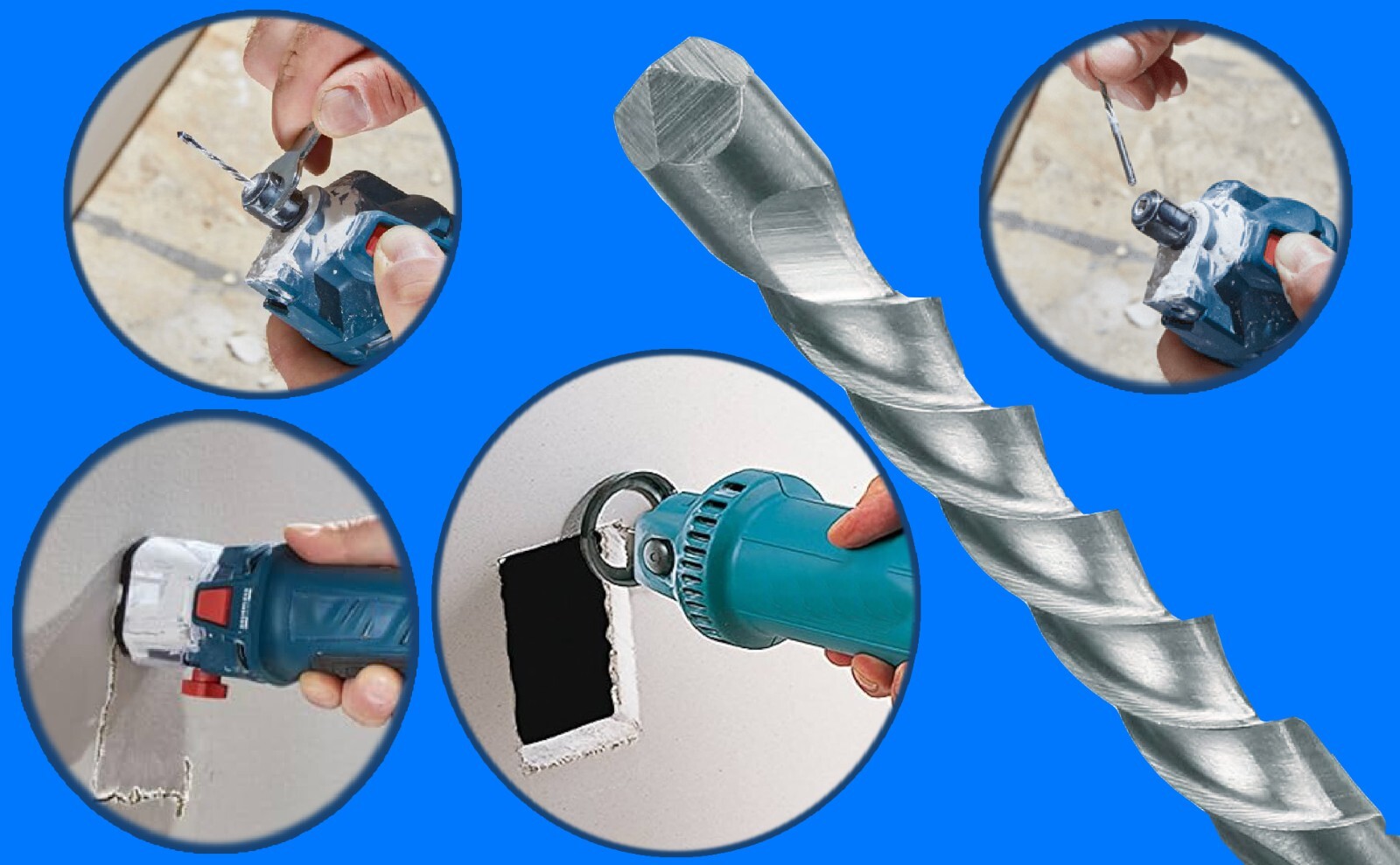 Drywall Cut out Bit 10Pcs 1/8" Cutout Drill Bit Guided Point Gypsum Board Cut