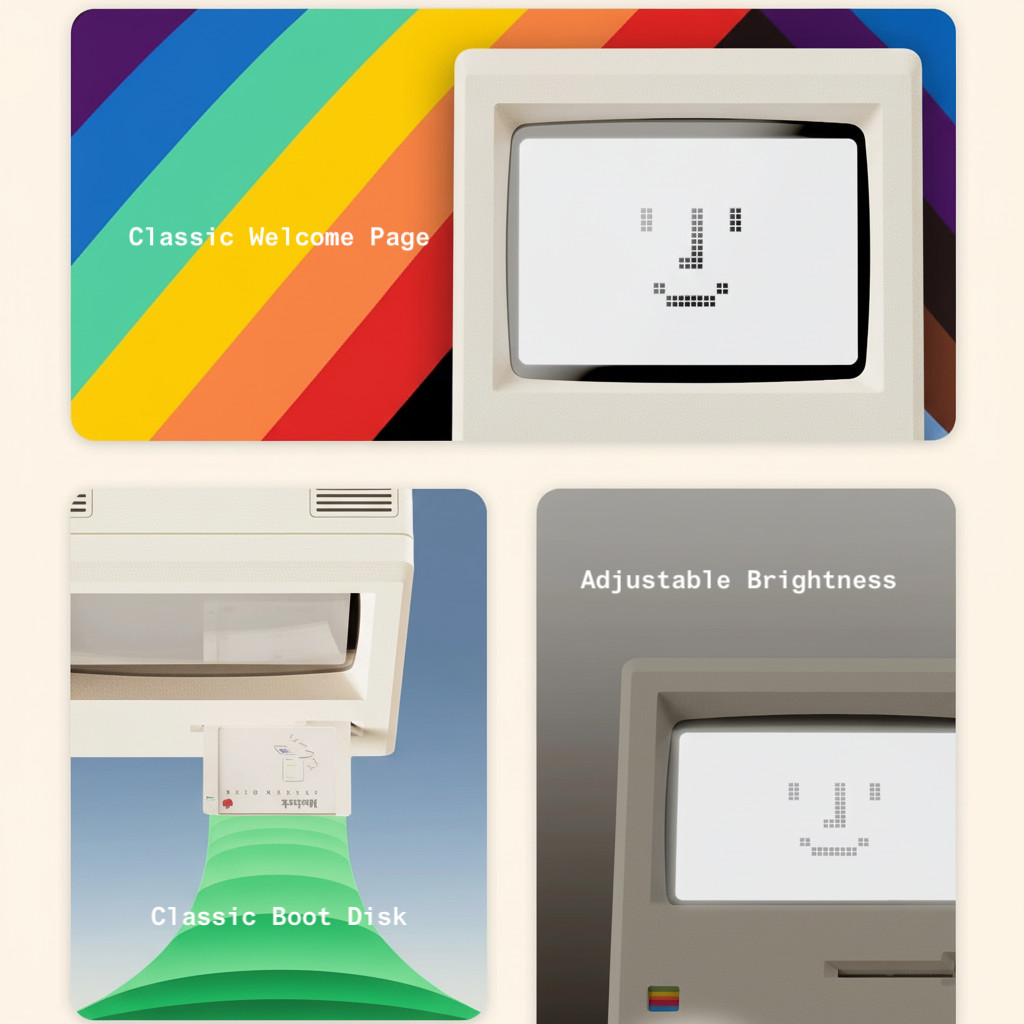 Retro Macintosh Digital Alarm Clock Maclock 80s Apple Mac Clock Rechargeable