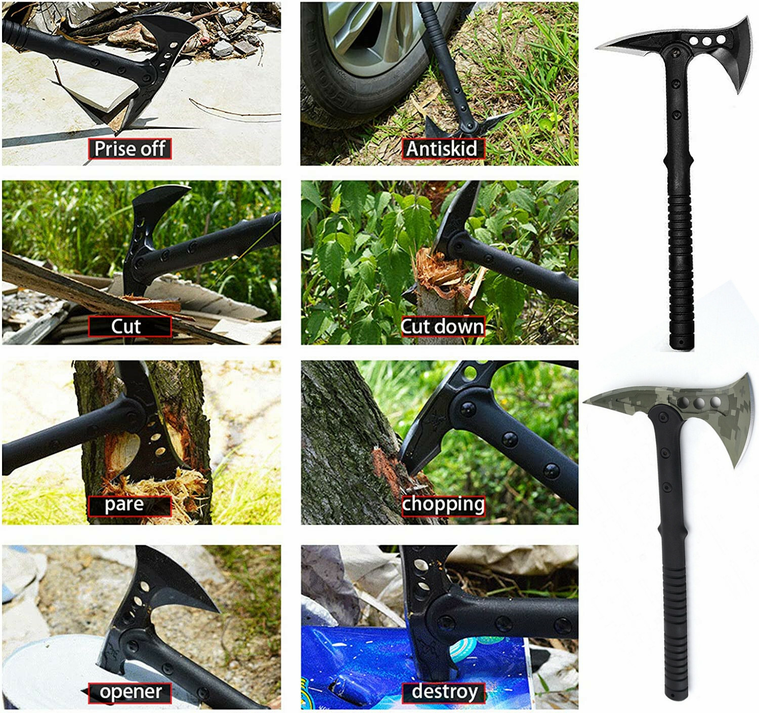 Tactical Tomahawk -Throwing Hatchet, Versatile EDC Axe -Emergency Breaching Tool