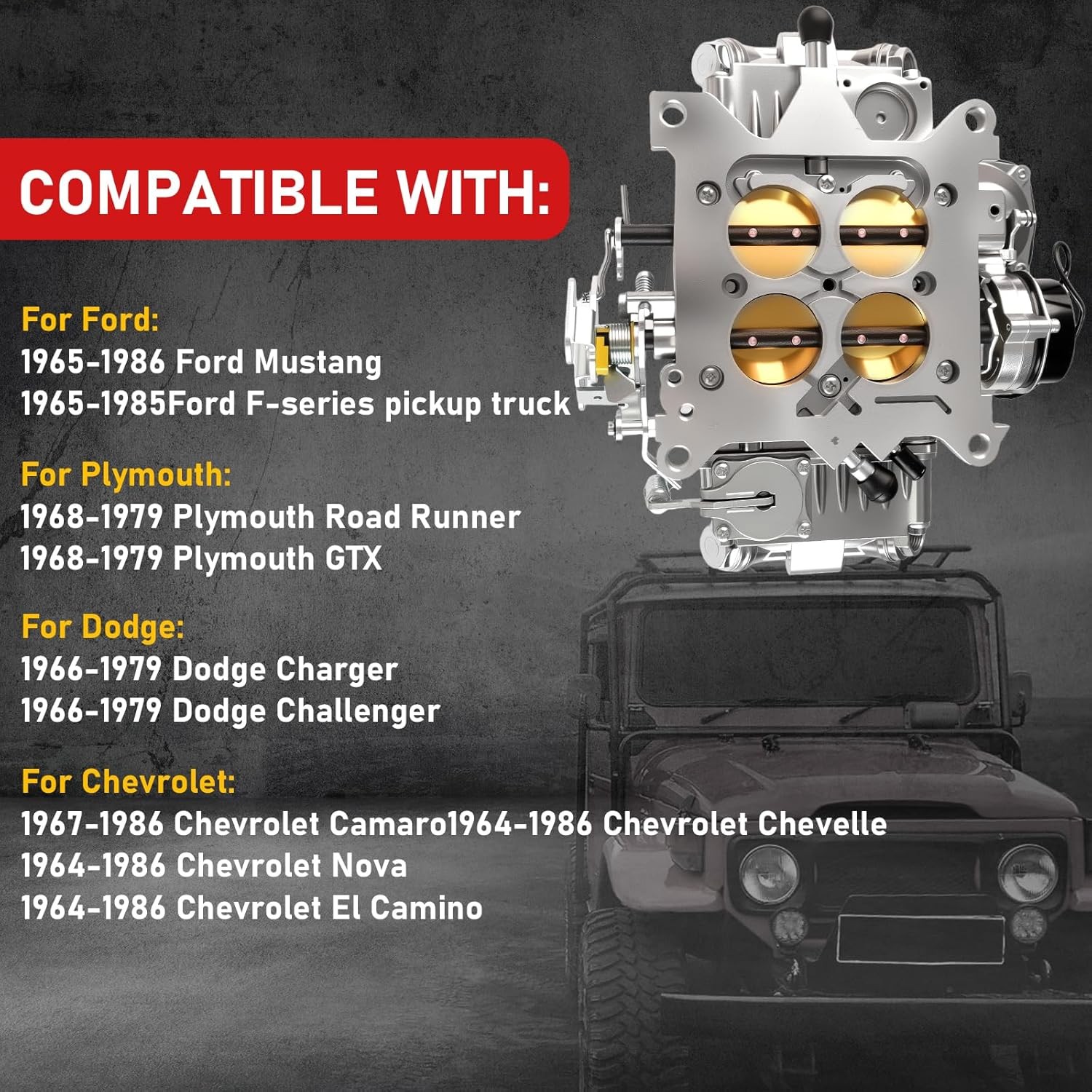 Carburetor For 0-80458SA Holley 4-Barrel Square Bore 600 CFM Electric Choke 4160